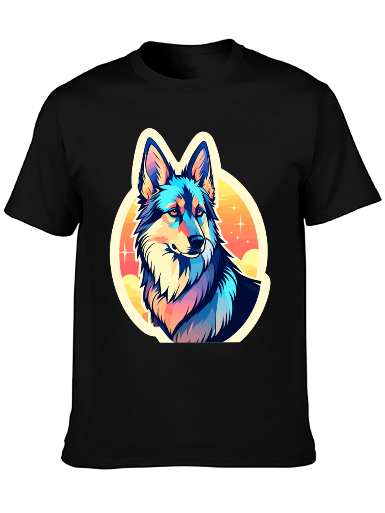 Vibrant Wolf Graphic Tee - Stylish Unisex Shirt