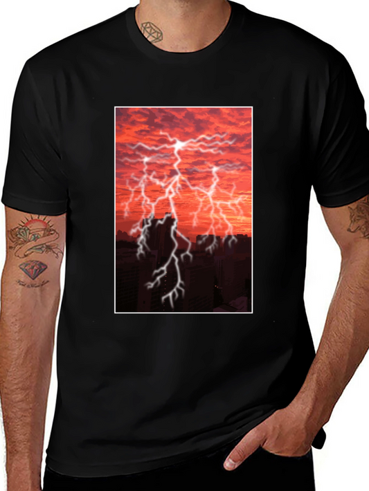 Lightning Storm Graphic Tee - Black