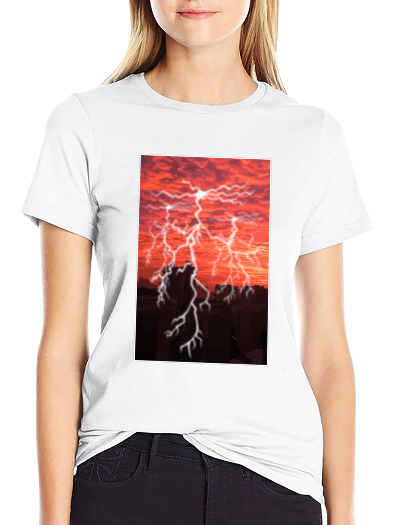 Lightning Storm Graphic Tee - Black