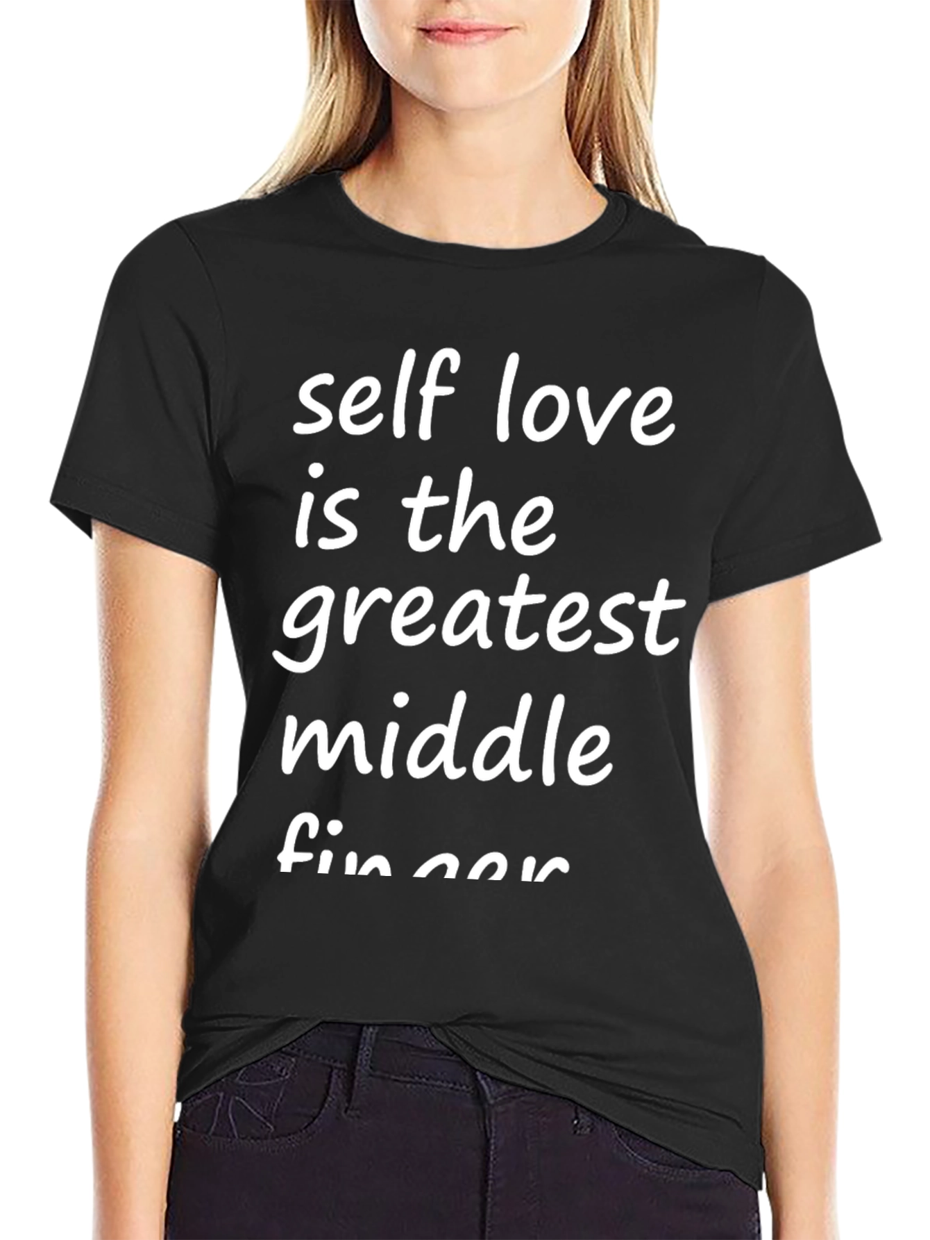 Self Love Middle Finger Black Graphic Tee