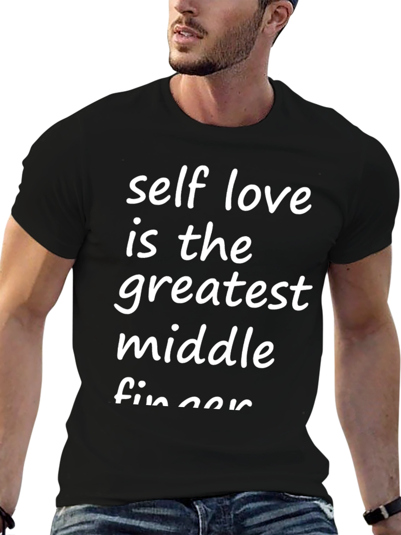 Self Love Middle Finger Black Graphic Tee