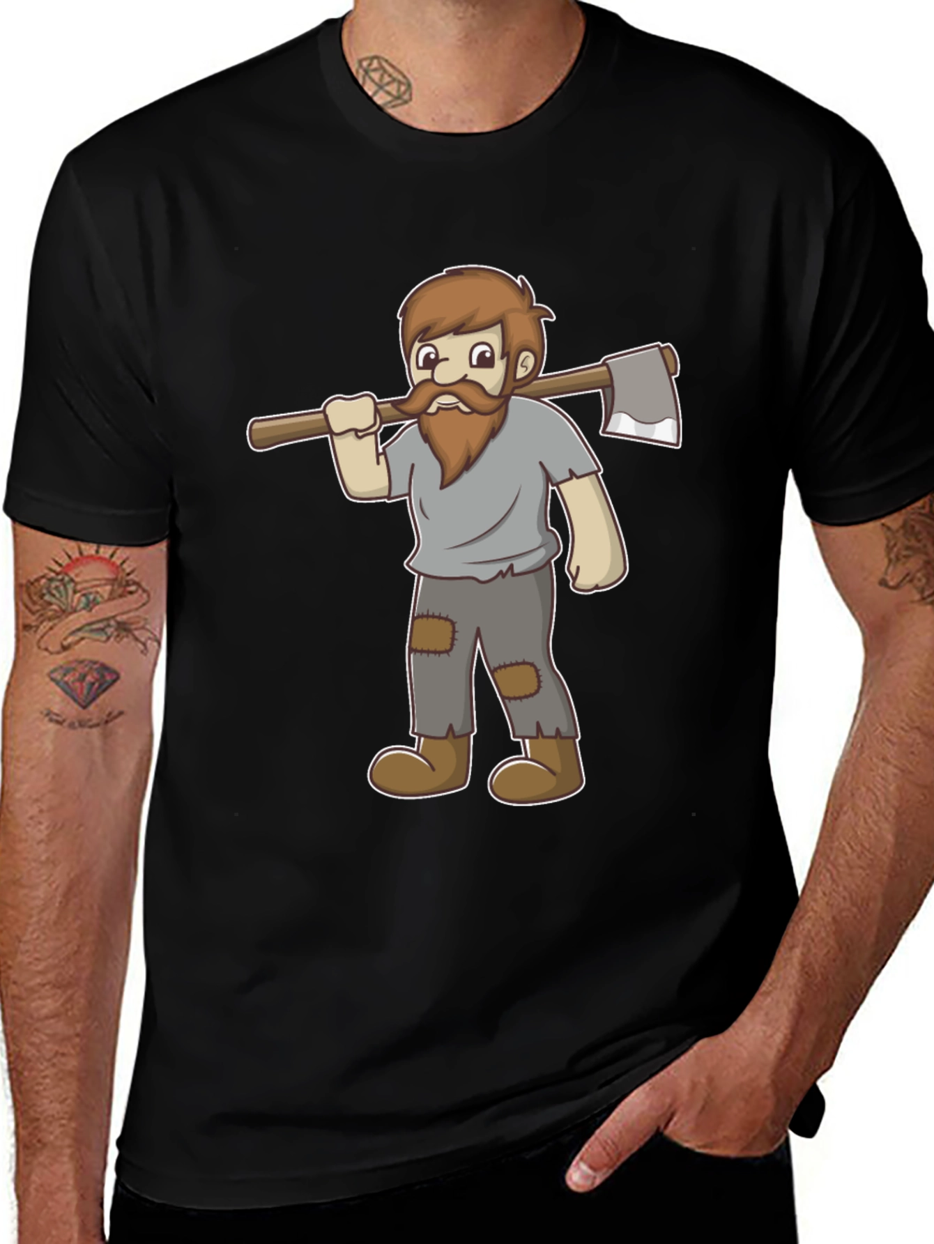 Cartoon Lumberjack Graphic Tee