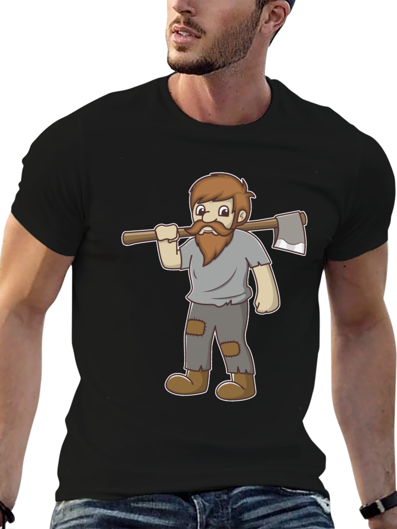 Cartoon Lumberjack Graphic Tee