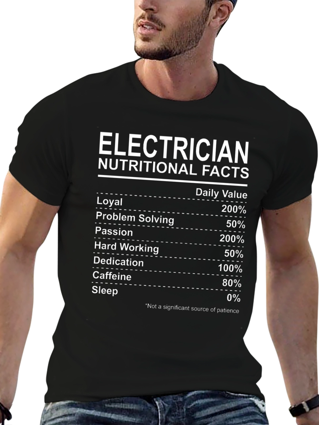 Electrician Nutritional Facts Graphic T-Shirt
