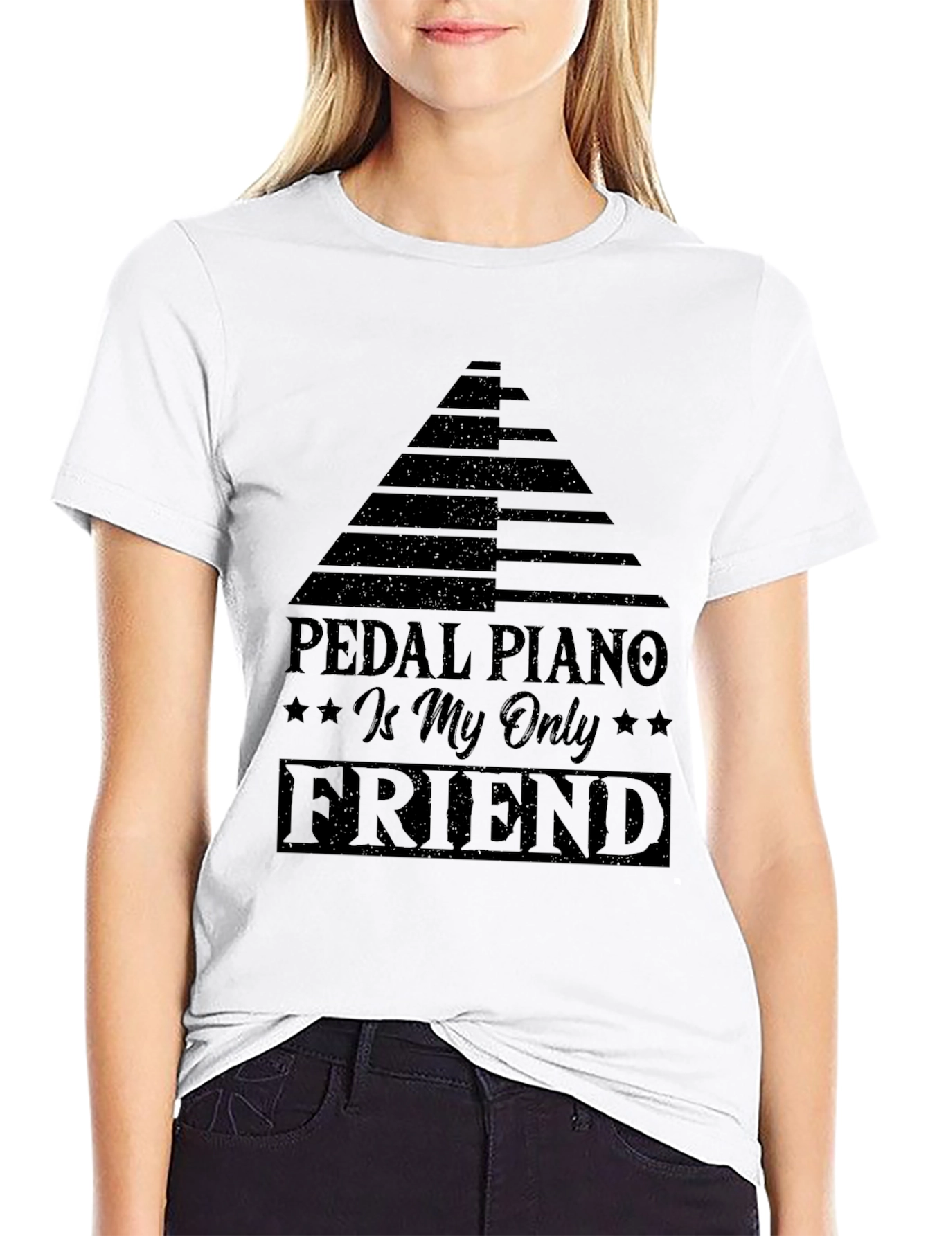 Pedal Piano is My Only Friend Black T-Shirt