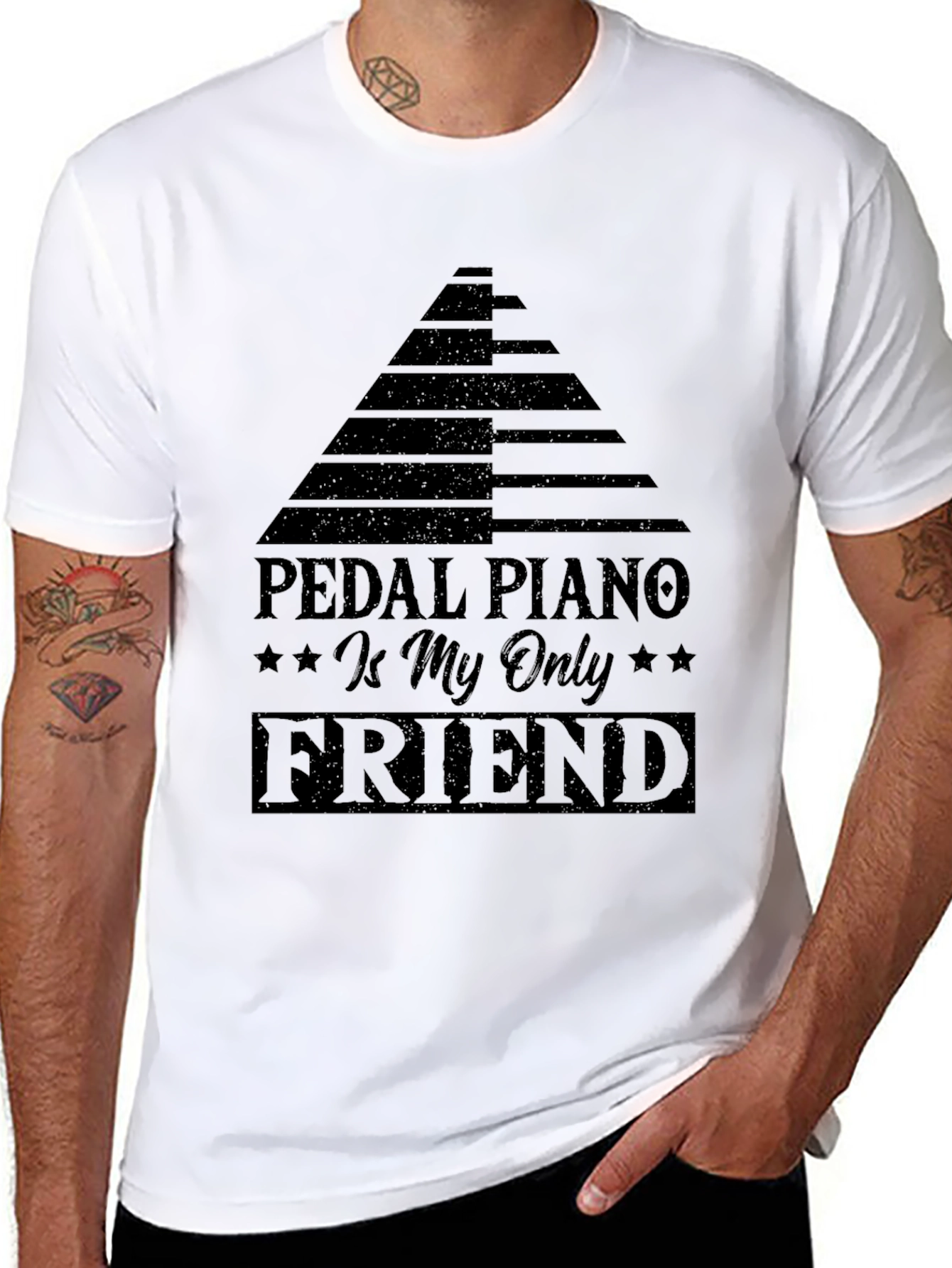 Pedal Piano is My Only Friend Black T-Shirt