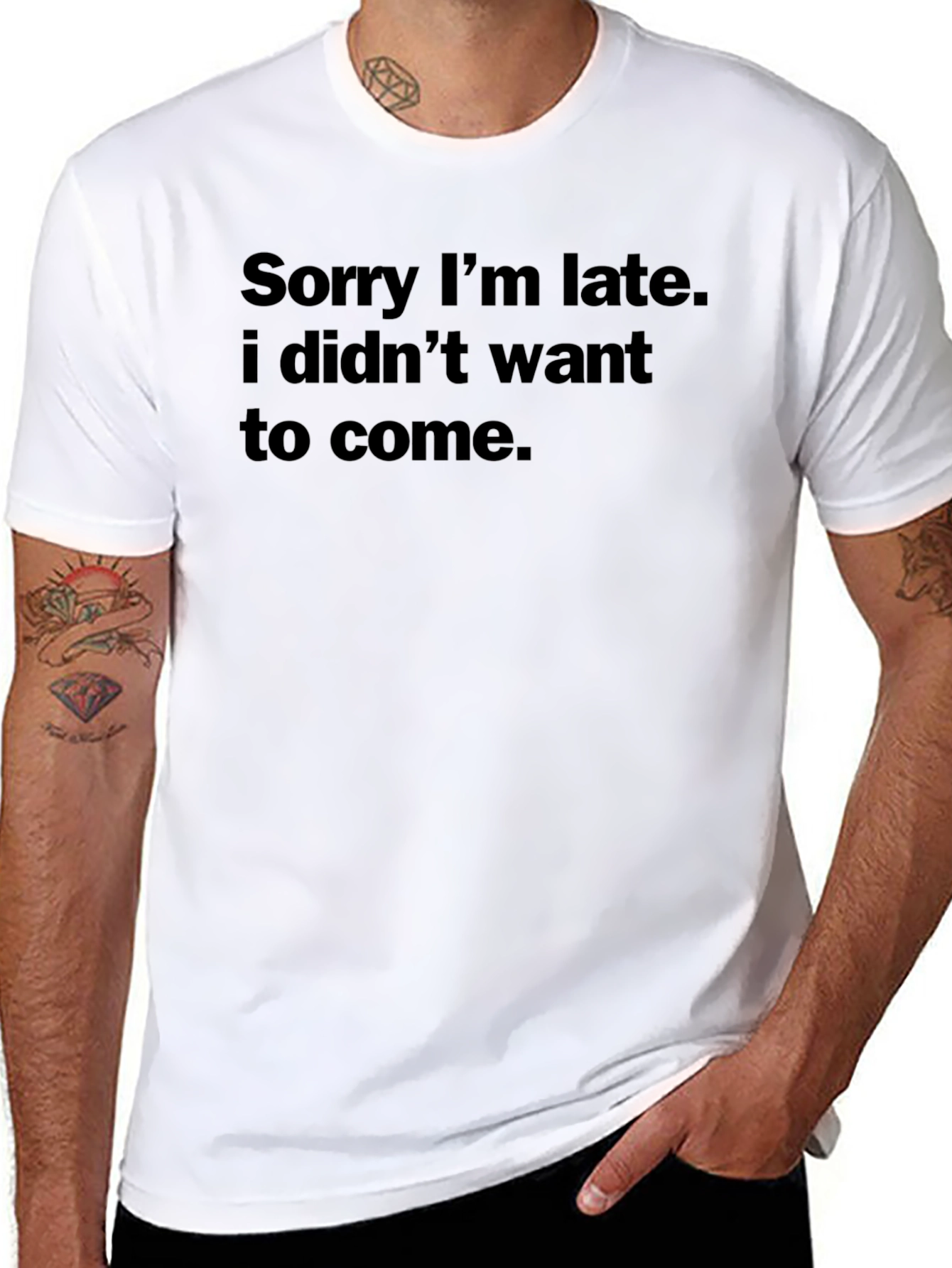 Funny Sorry Im Late Graphic T-Shirt