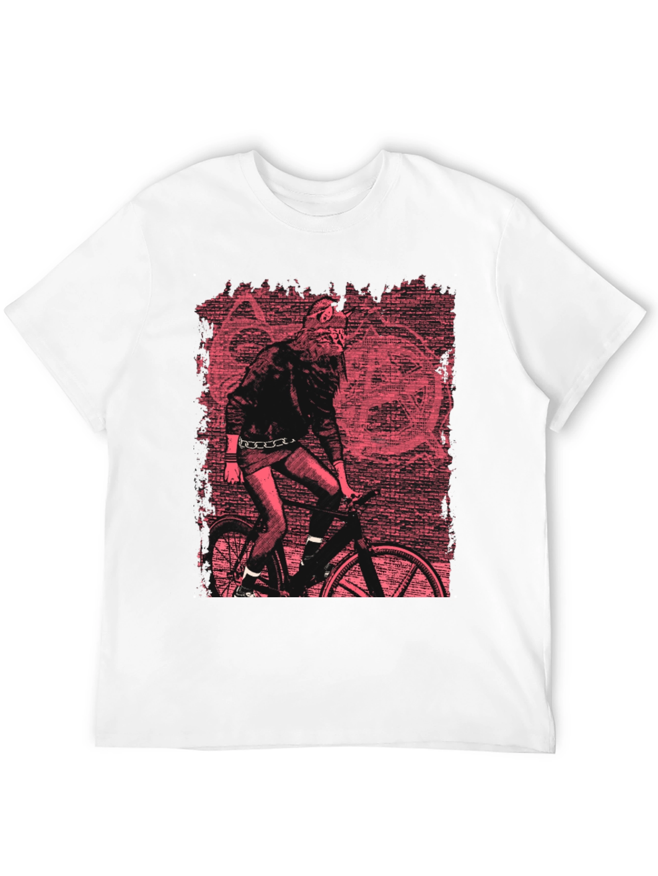 Wolf Biker Graphic T-Shirt - Black