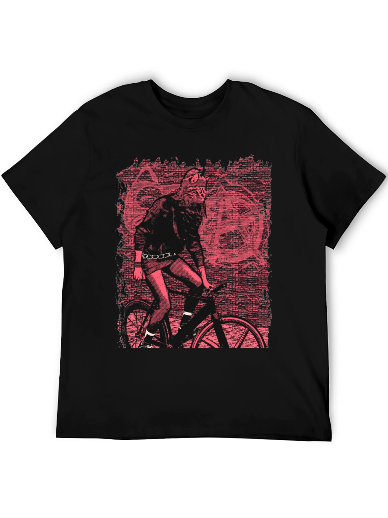 Wolf Biker Graphic T-Shirt - Black