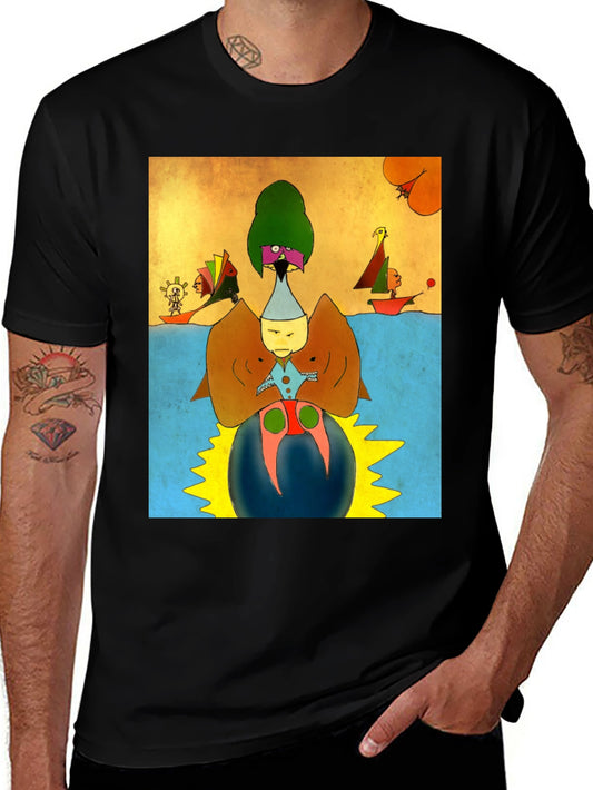Abstract Art Tee - Colorful Graphic Print Shirt