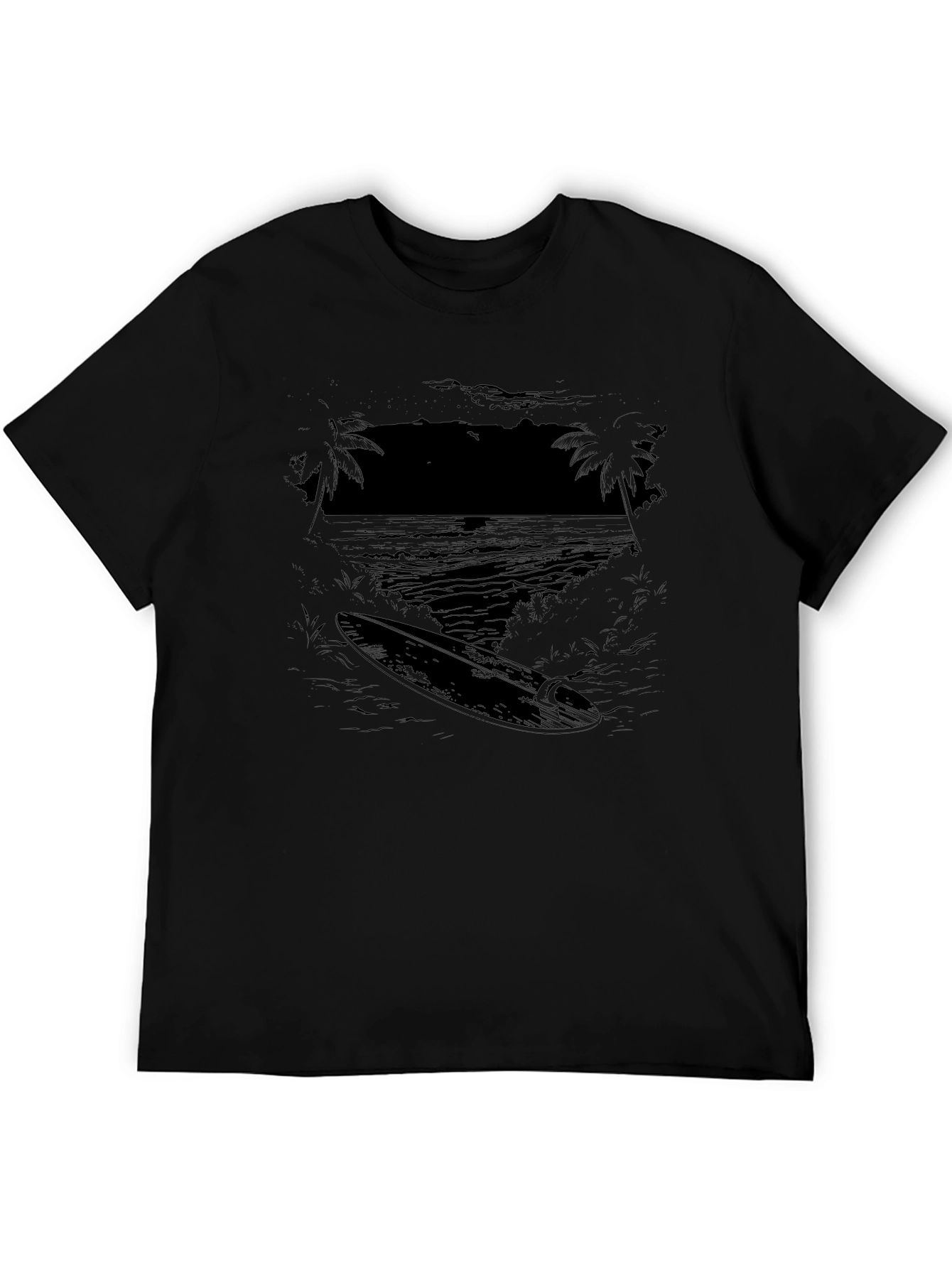 Surfboard Graphic Black T-Shirt