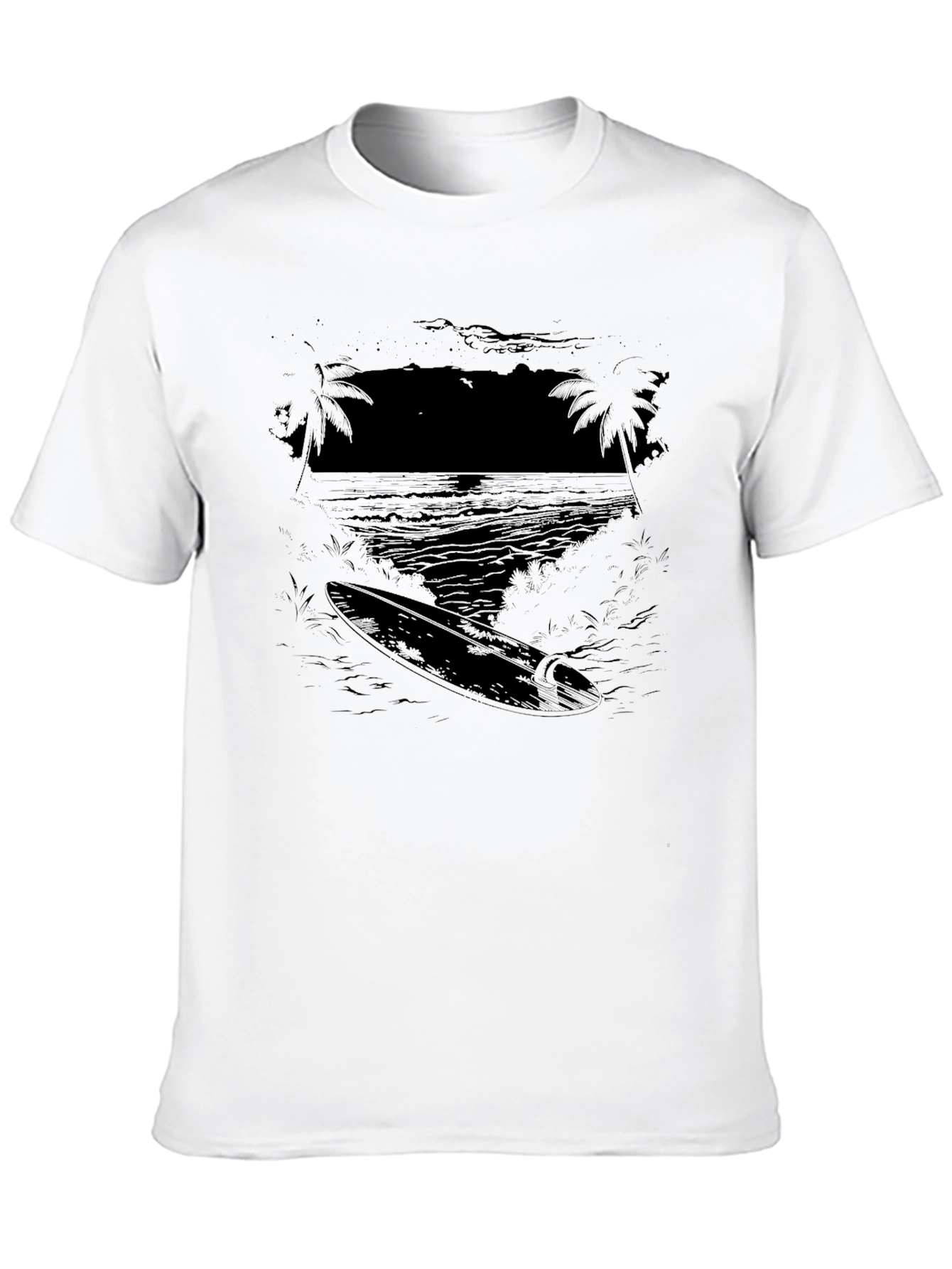 Surfboard Graphic Black T-Shirt