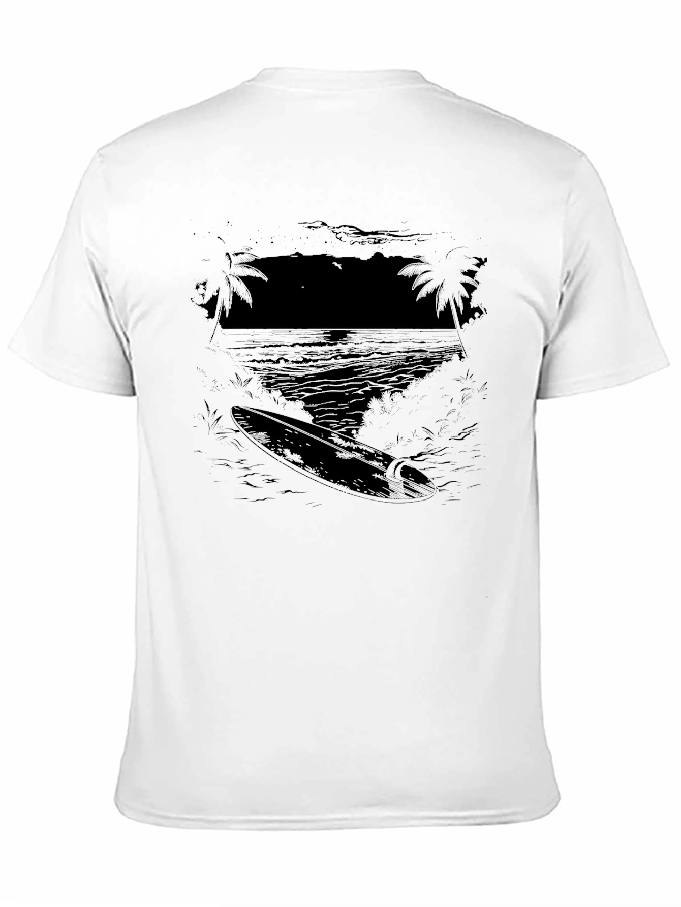 Surfboard Graphic Black T-Shirt