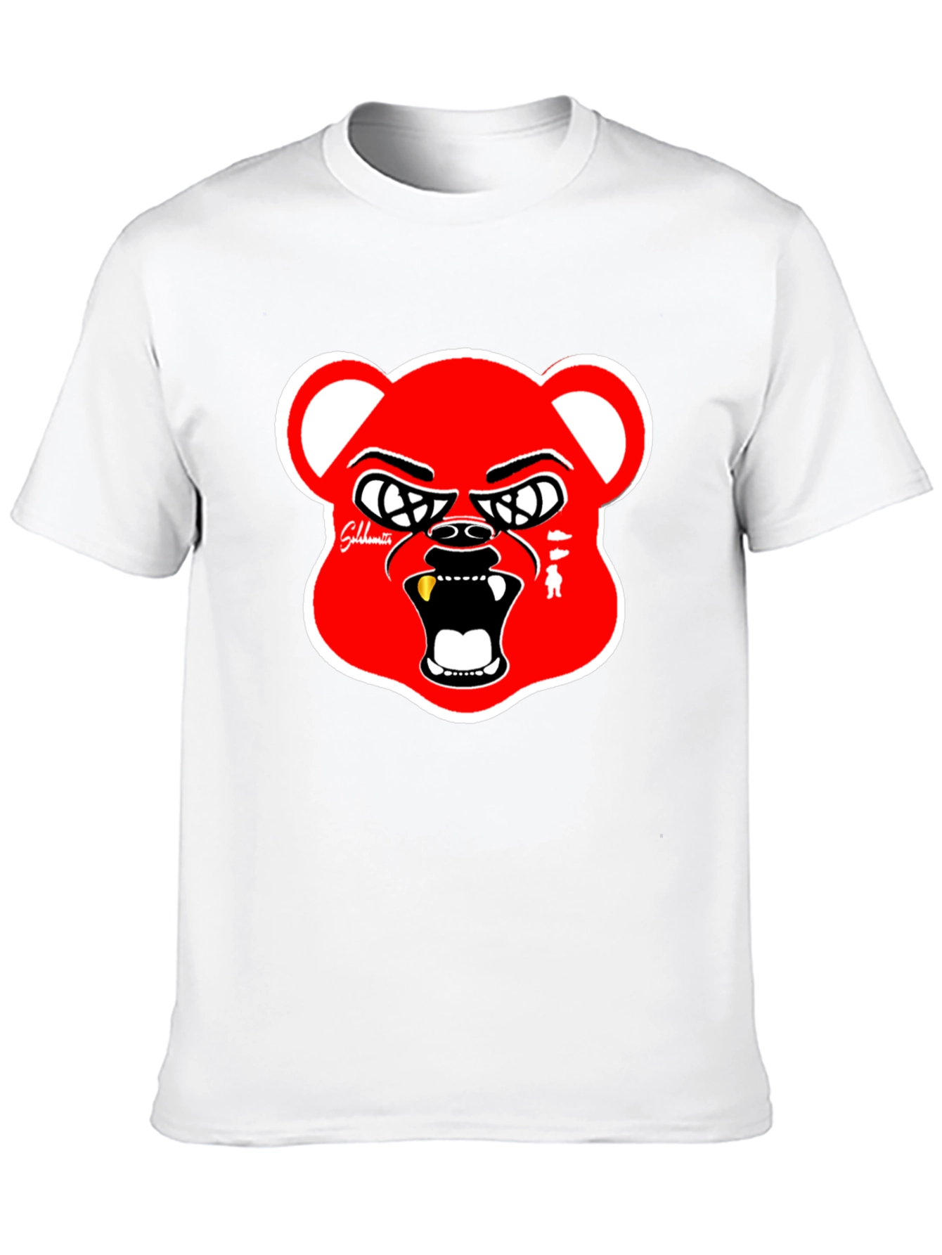 Red Bear Graphic Black T-Shirt