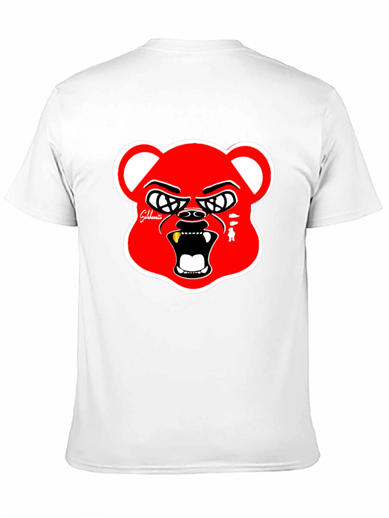 Red Bear Graphic Black T-Shirt