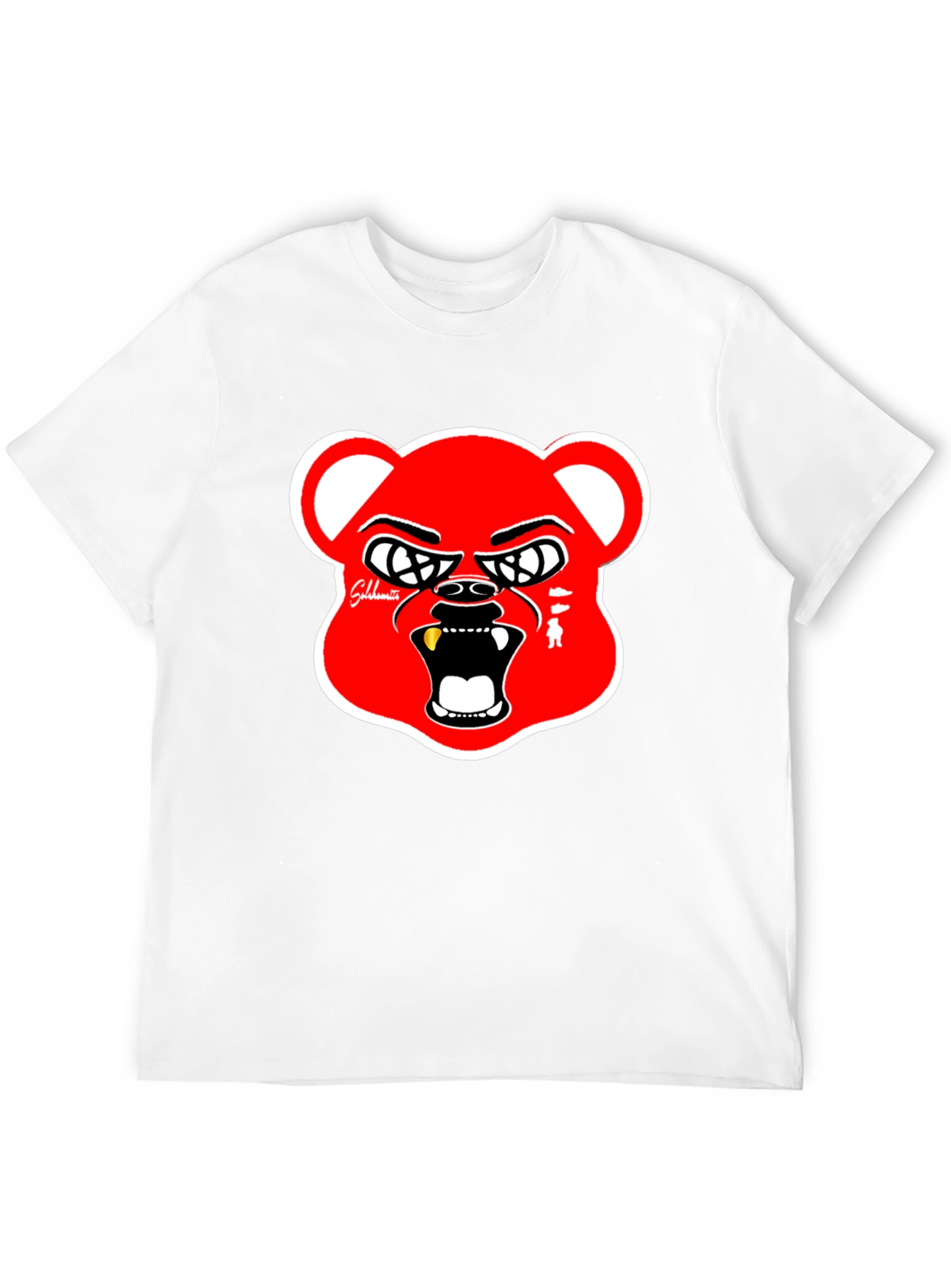 Red Bear Graphic Black T-Shirt
