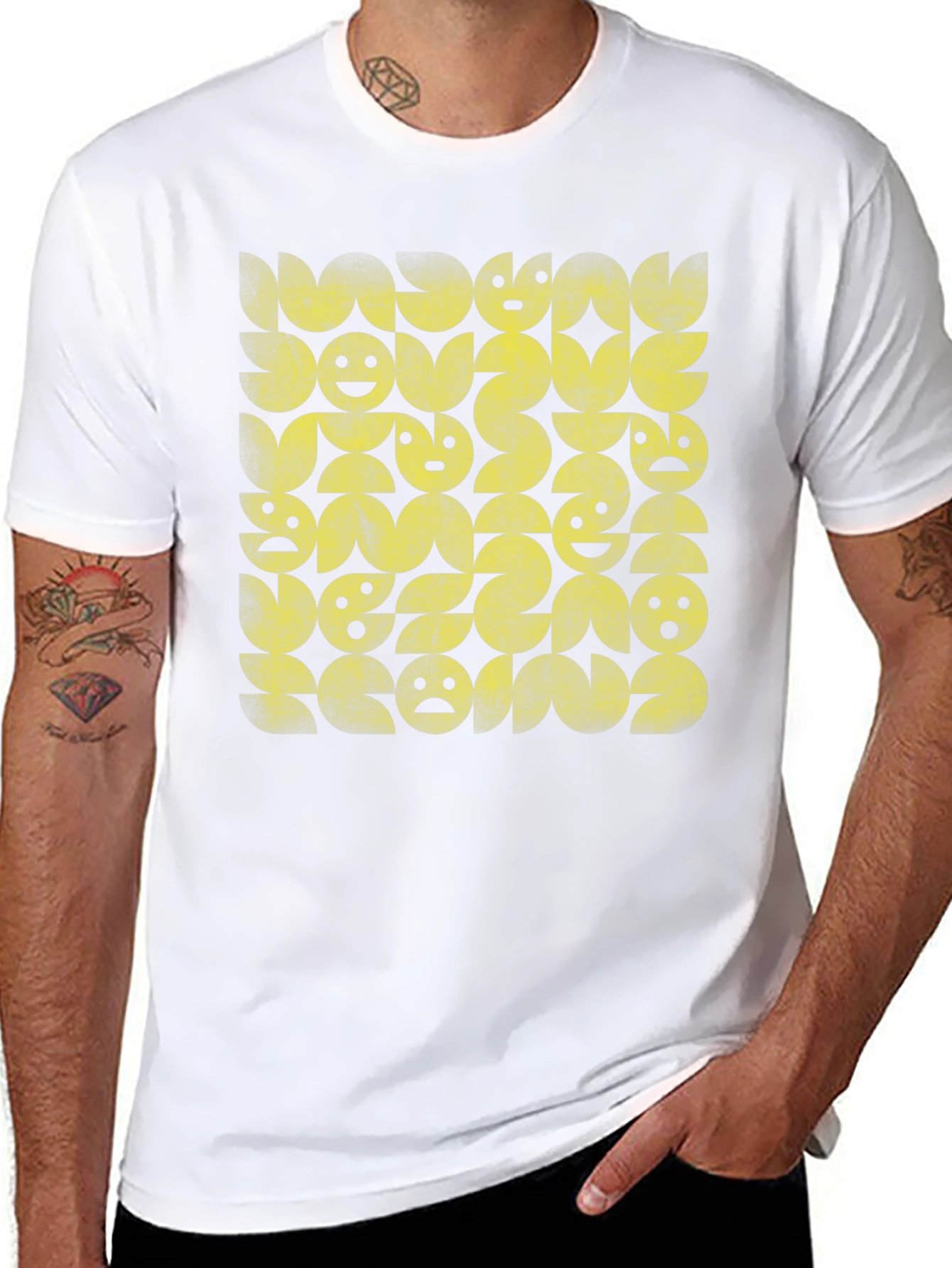 Retro Graphic Print Black T-Shirt