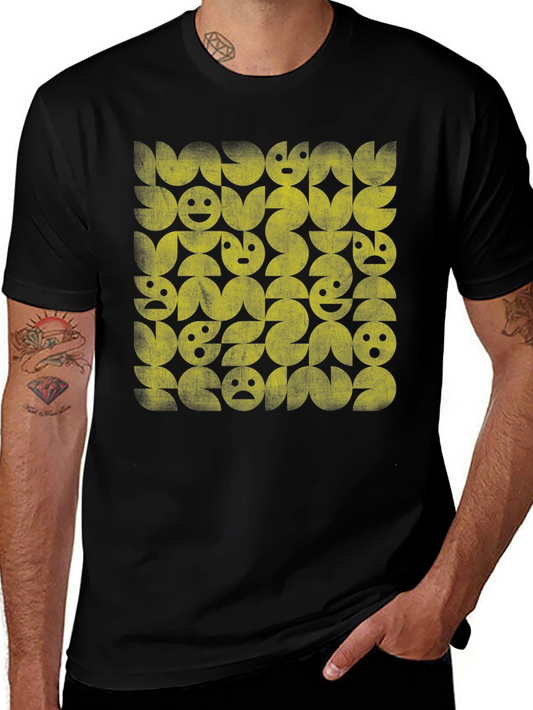 Retro Graphic Print Black T-Shirt