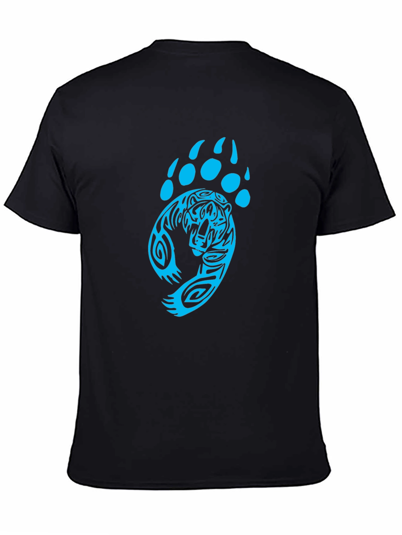 Tiger Paw Print Graphic Black T-Shirt