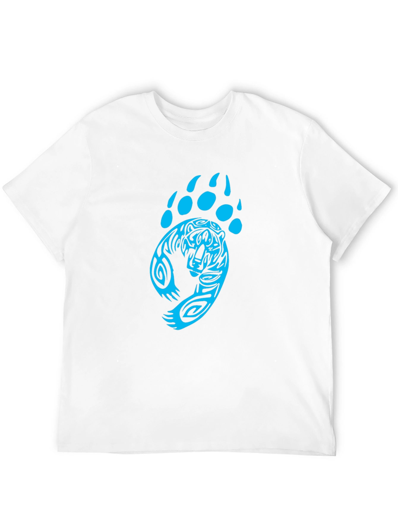 Tiger Paw Print Graphic Black T-Shirt