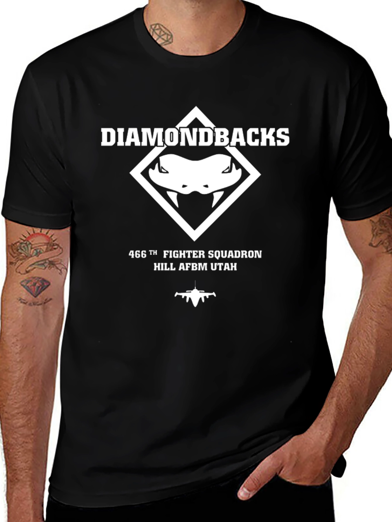 Diamondbacks 466th Fighter Squadron Black T-Shirt