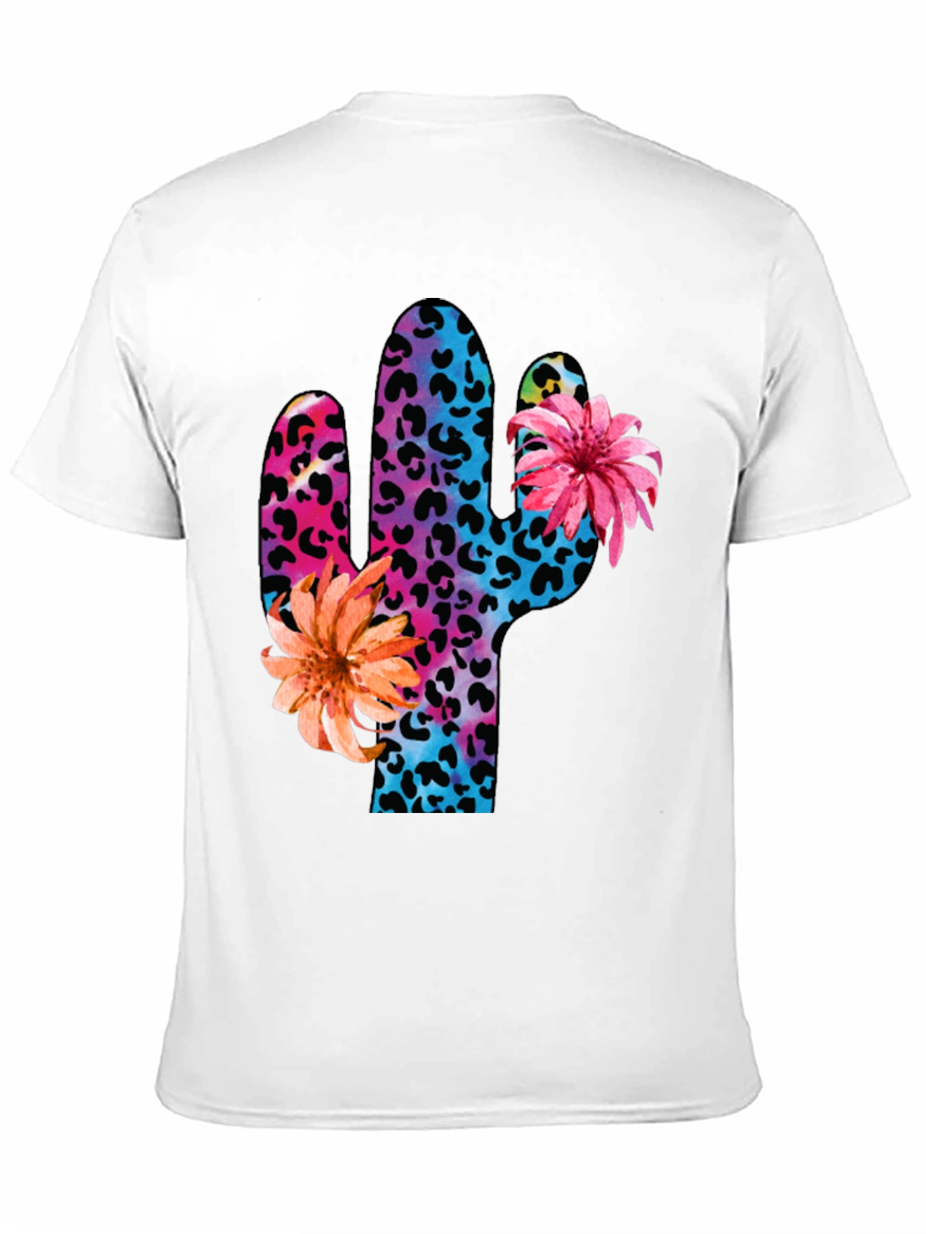 Mens Cactus Flower Print Crewneck T-Shirt