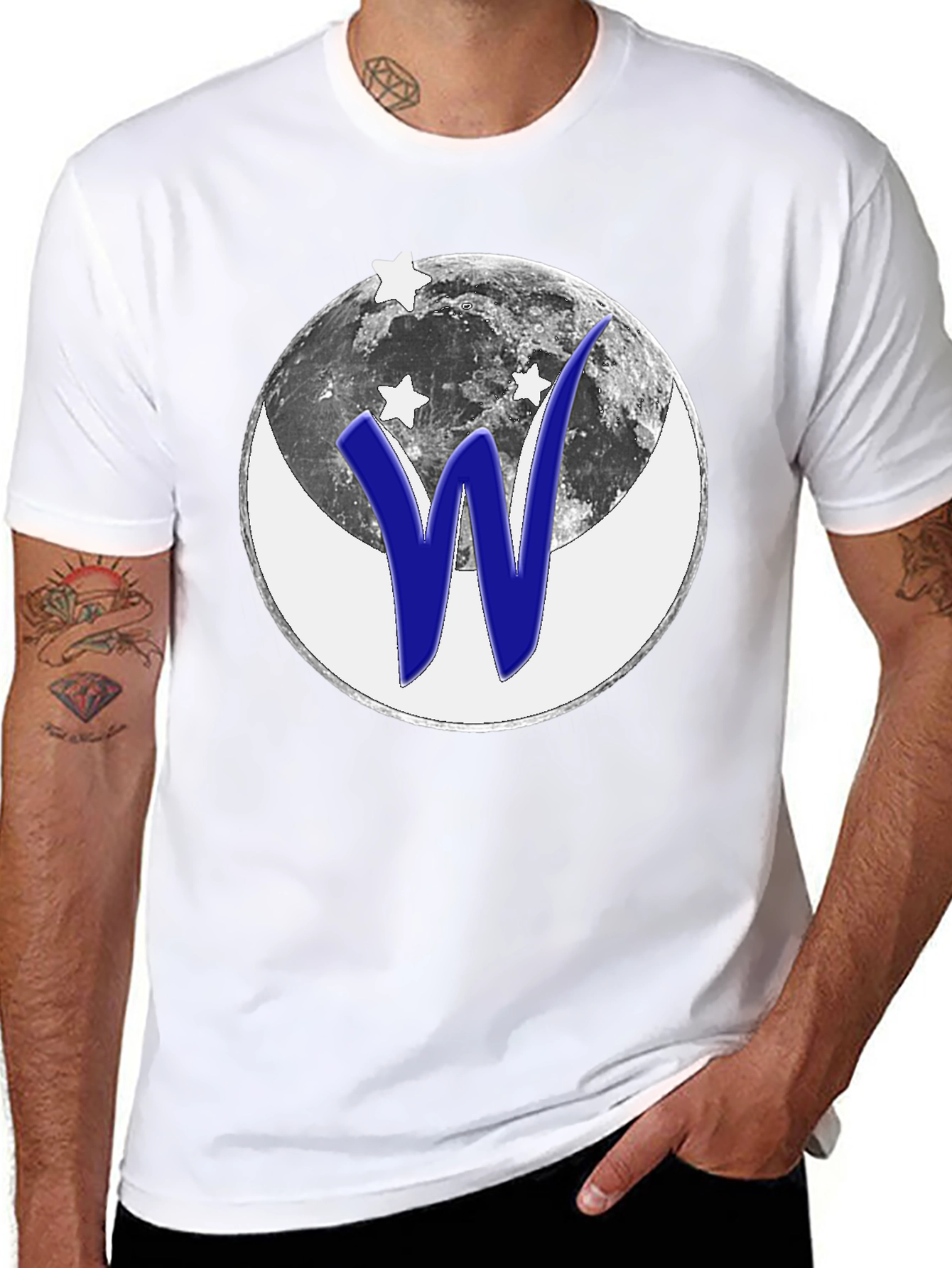 Cosmic W Graphic T-Shirt - Black Cotton Tee