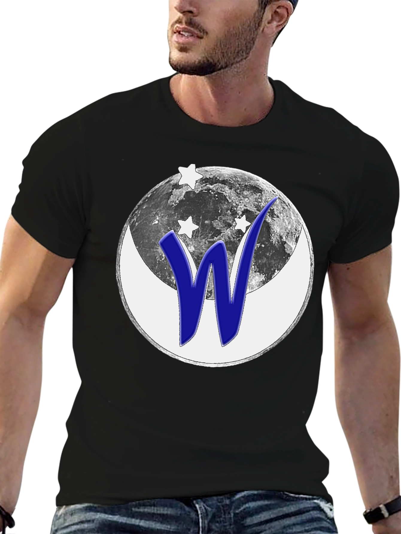 Cosmic W Graphic T-Shirt - Black Cotton Tee