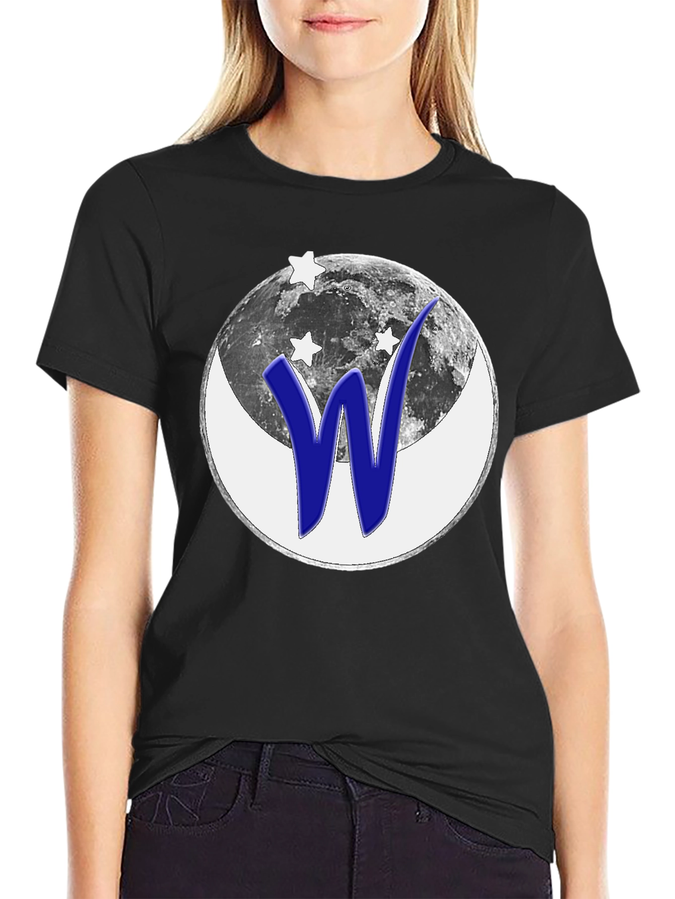Cosmic W Graphic T-Shirt - Black Cotton Tee