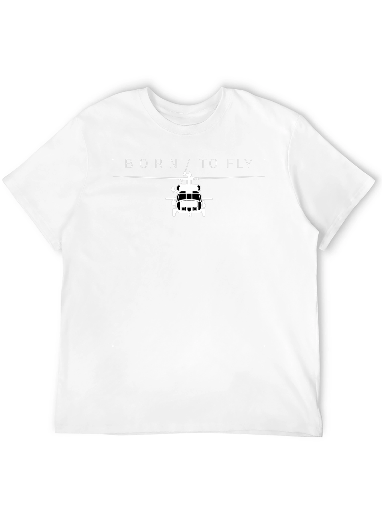 Born to Fly Helicopter Graphic Tee - Black