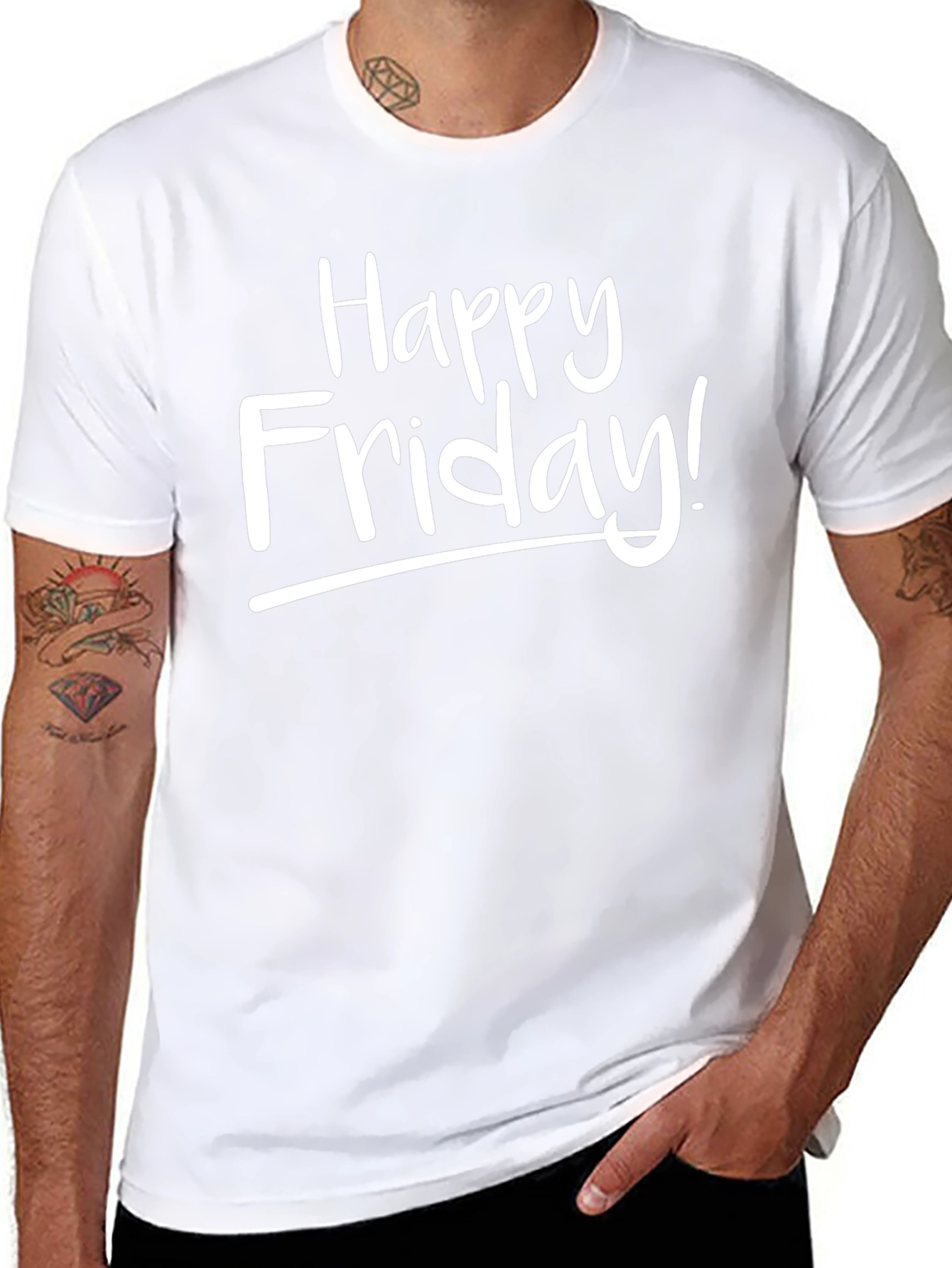 Happy Friday! Graphic Tee - Stylish Black T-Shirt