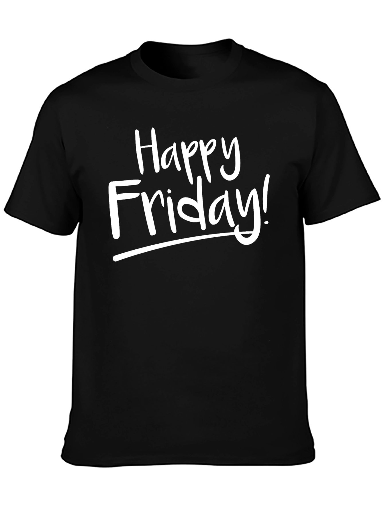 Happy Friday! Graphic Tee - Stylish Black T-Shirt