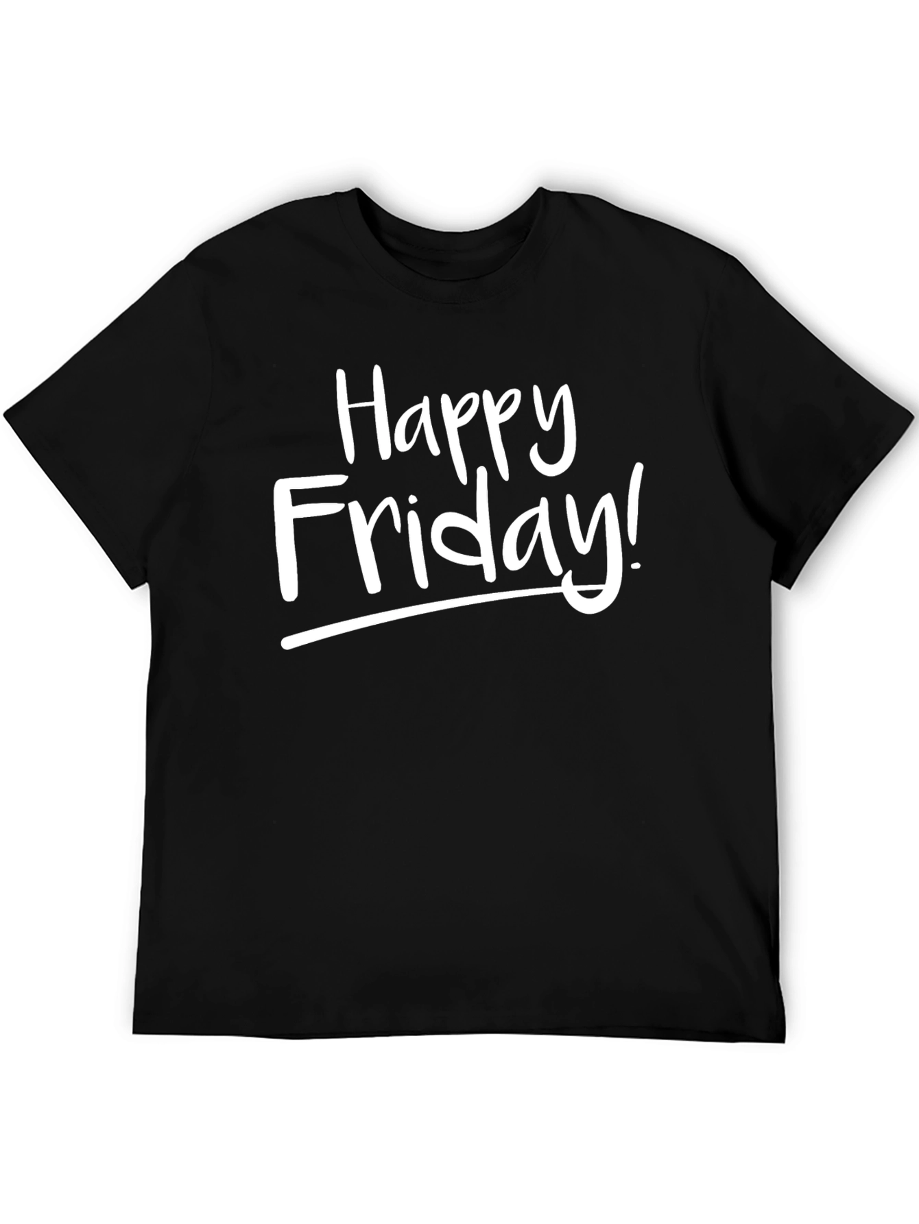 Happy Friday! Graphic Tee - Stylish Black T-Shirt
