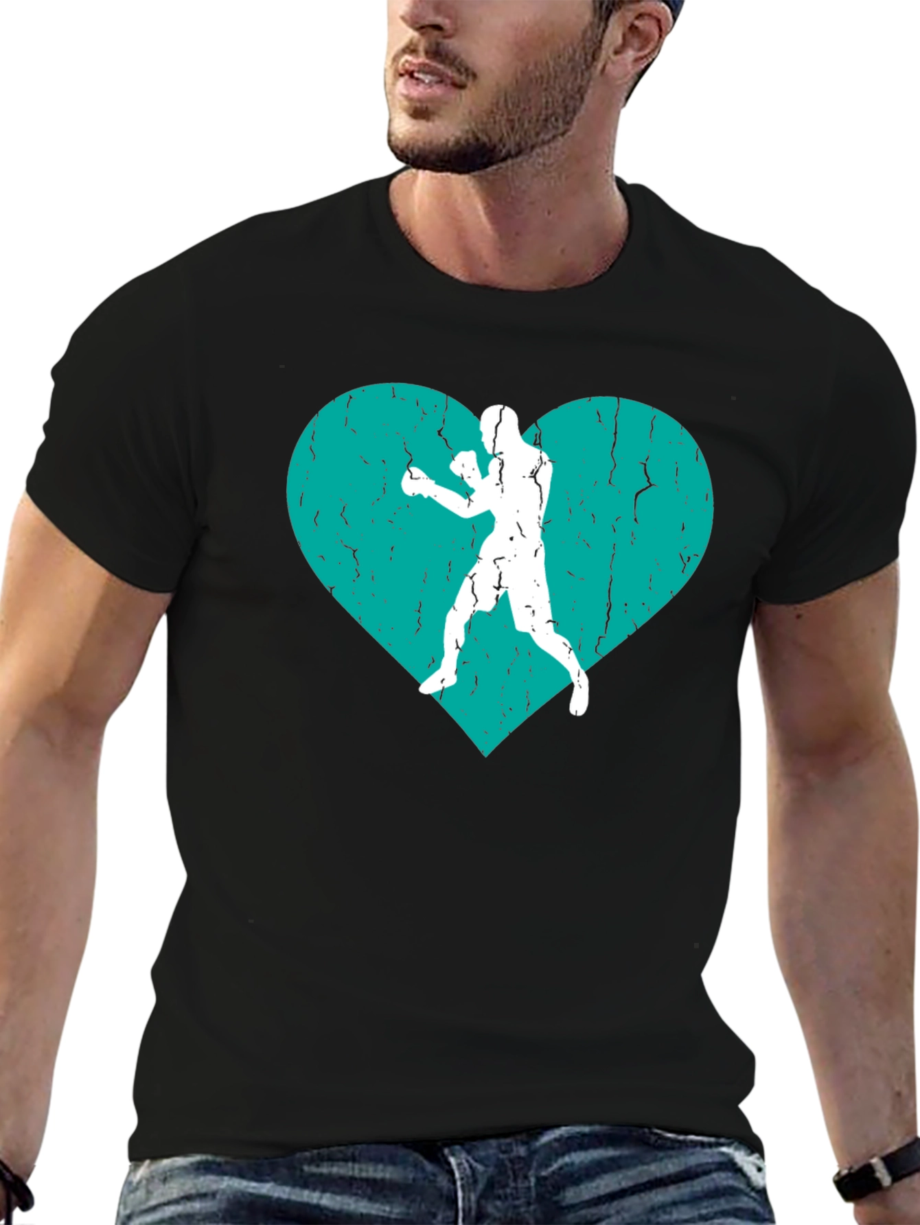 Heart Boxer Graphic Tee - Stylish Boxing Fan T-Shirt