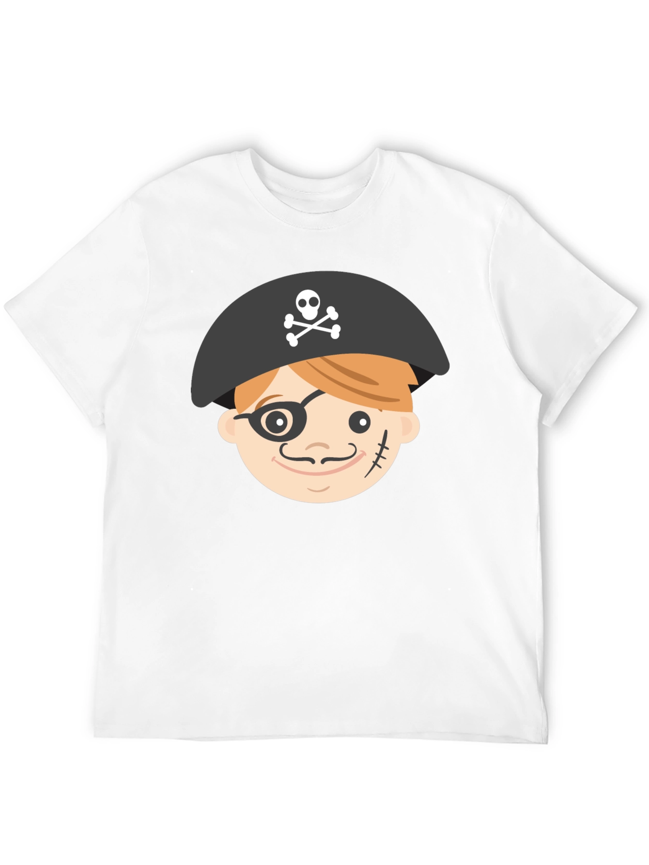 Pirate Cartoon Graphic Black T-Shirt