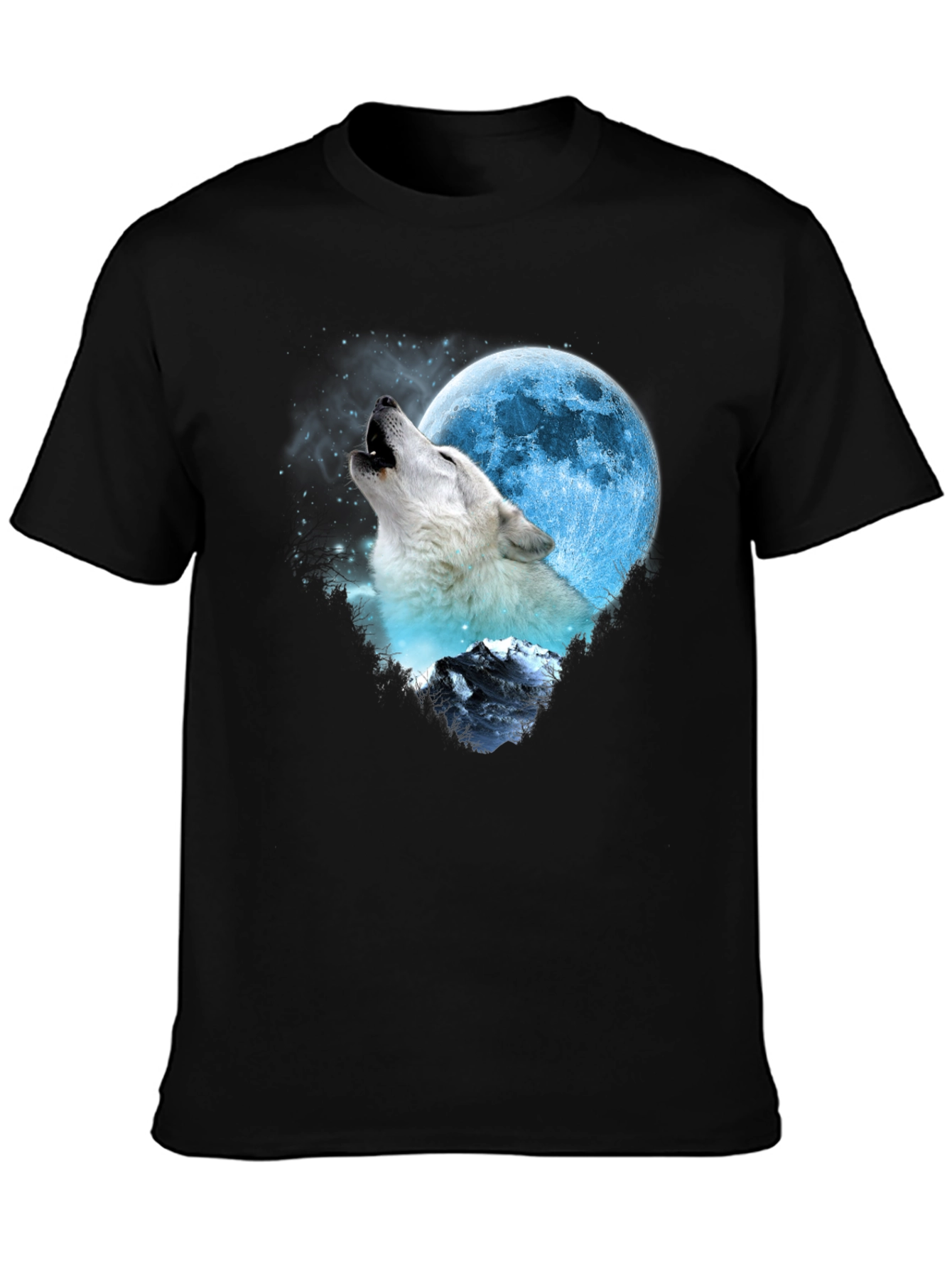 Wolf Moon Graphic Tee - Mens Black T-Shirt