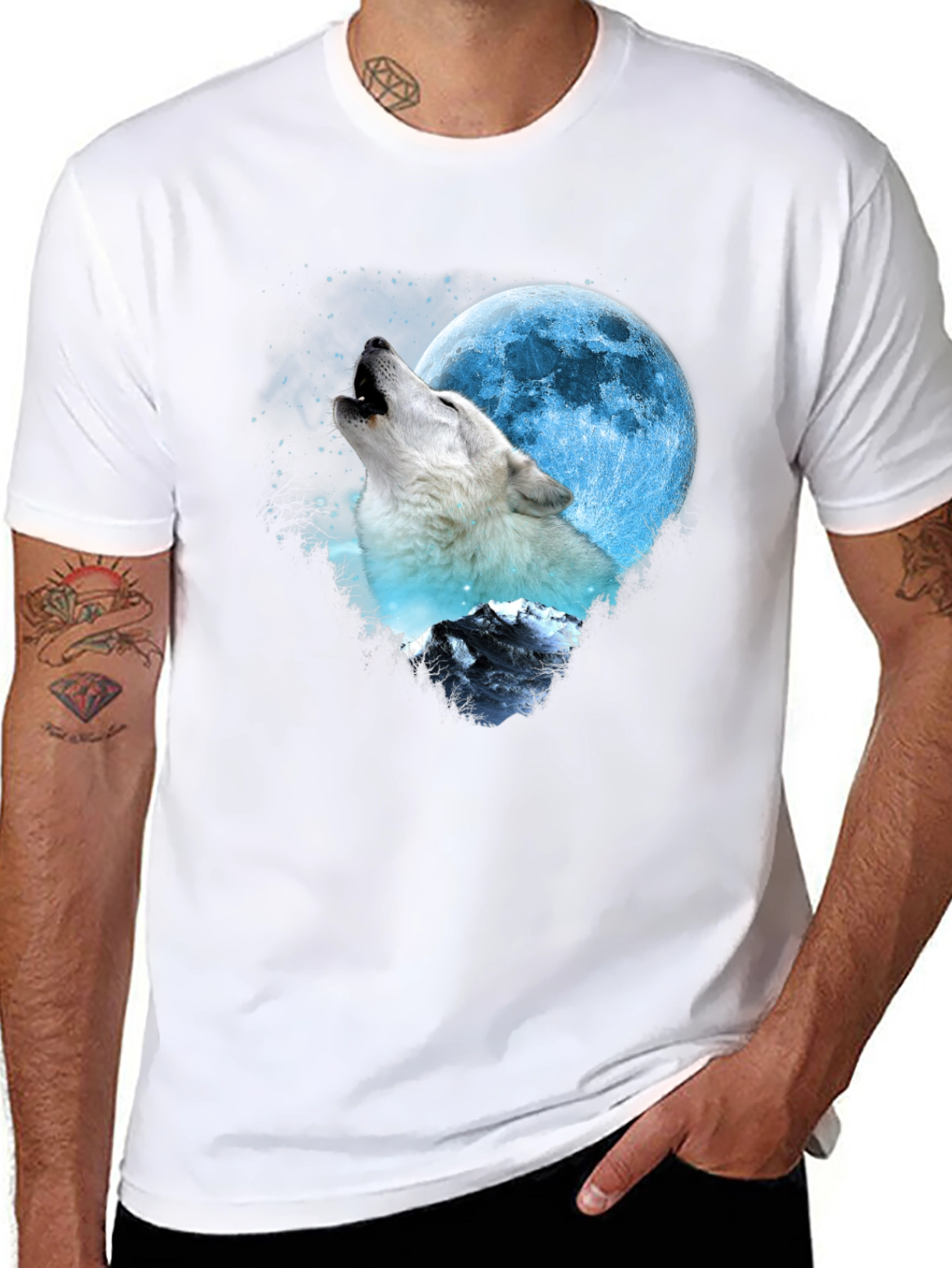 Wolf Moon Graphic Tee - Mens Black T-Shirt