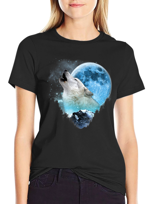Wolf Moon Graphic Tee - Mens Black T-Shirt