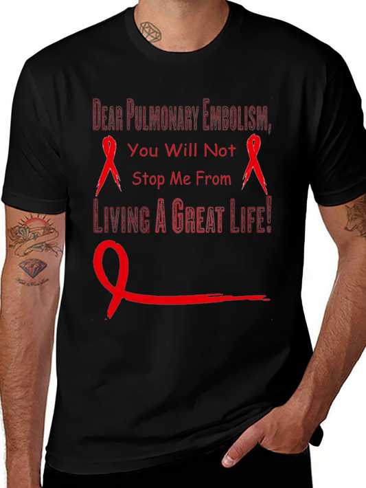 Pulmonary Embolism Awareness T-Shirt - Red Ribbon