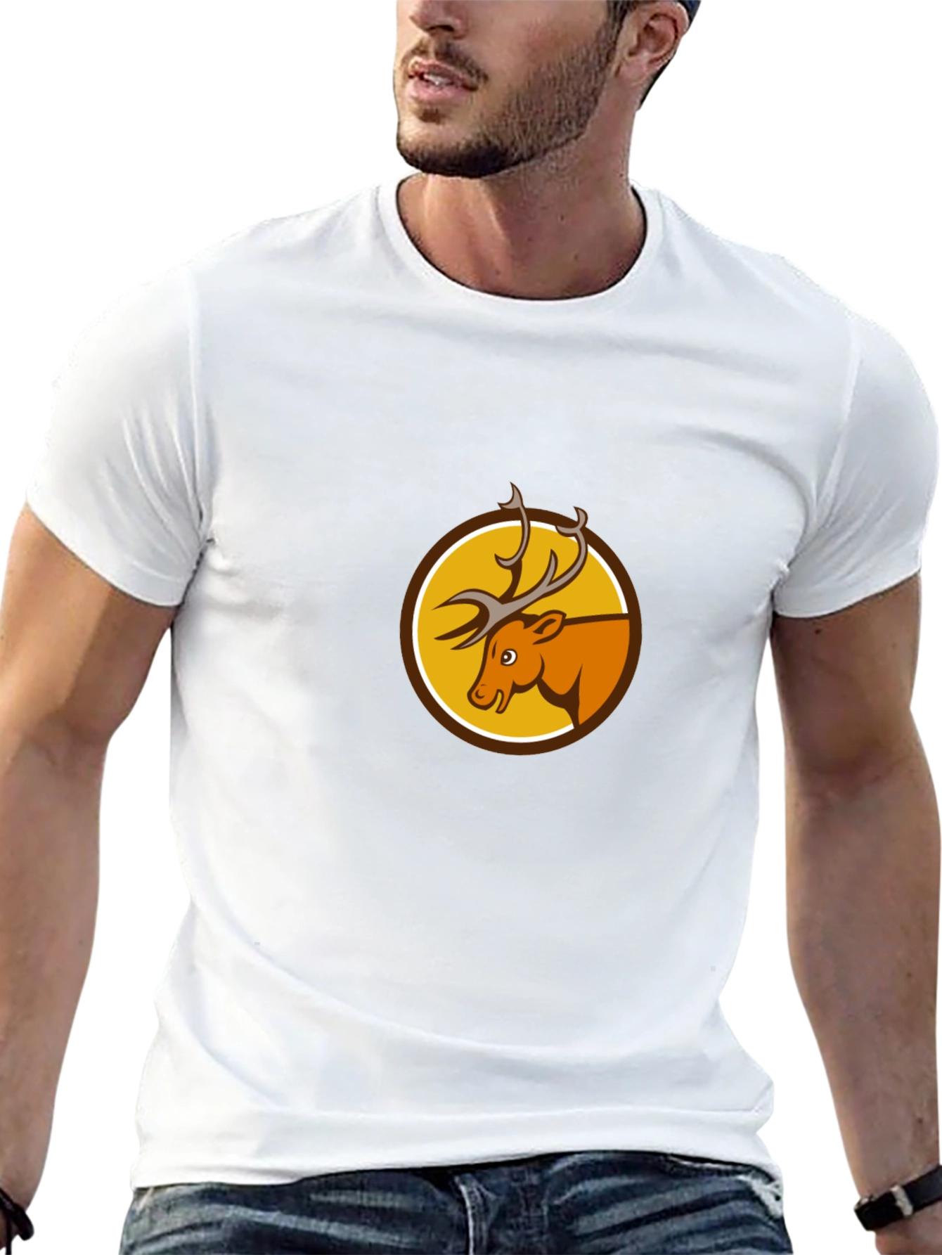 Deer Emblem Black T-Shirt