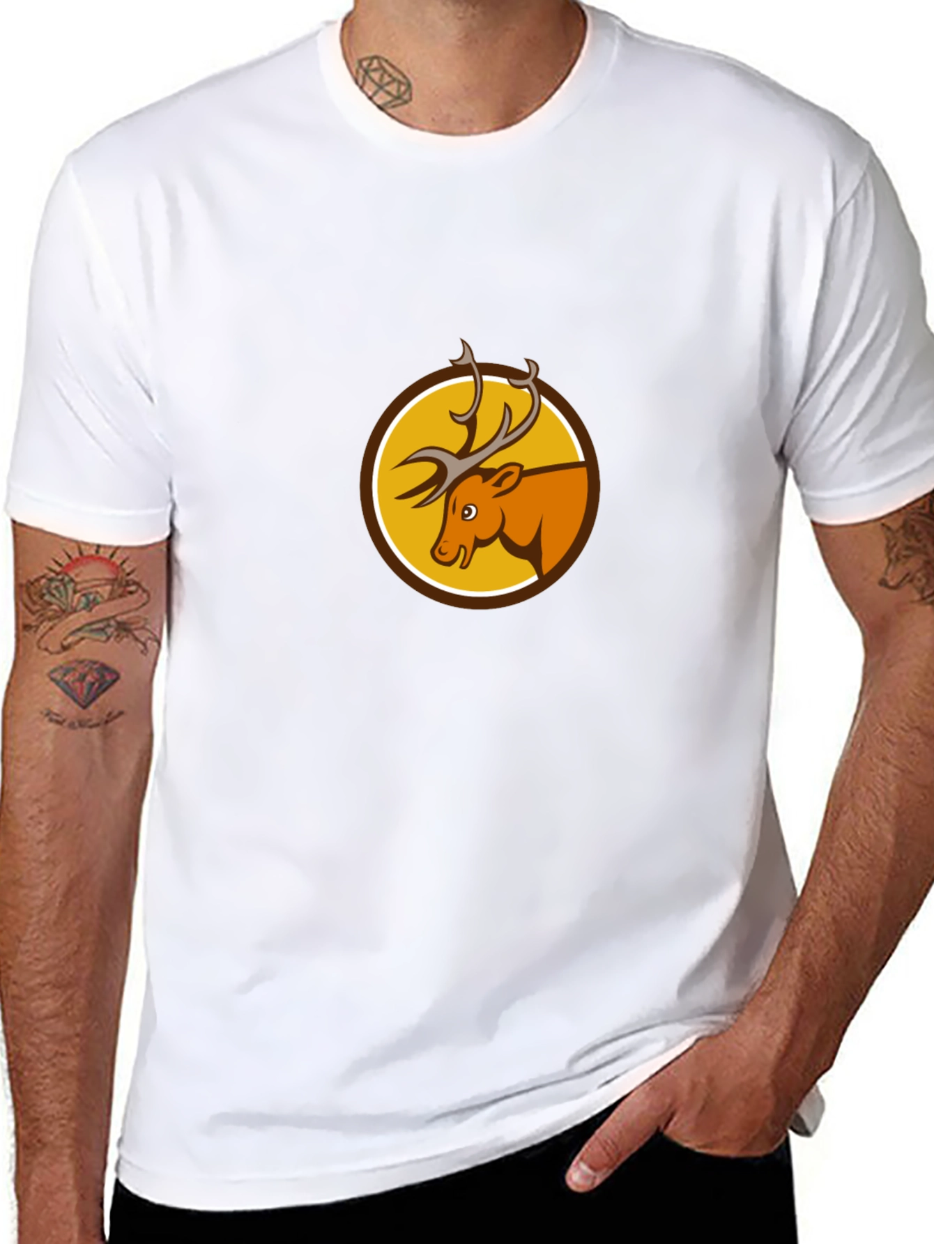 Deer Emblem Black T-Shirt