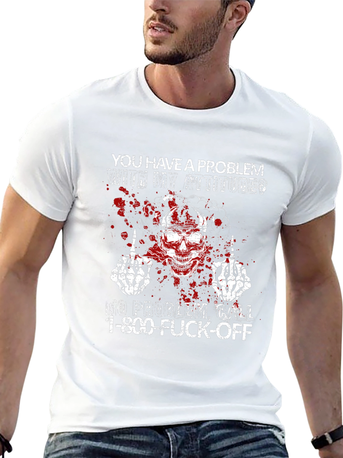 Attitude Skeleton T-Shirt - Call 1-800-F*** Off!