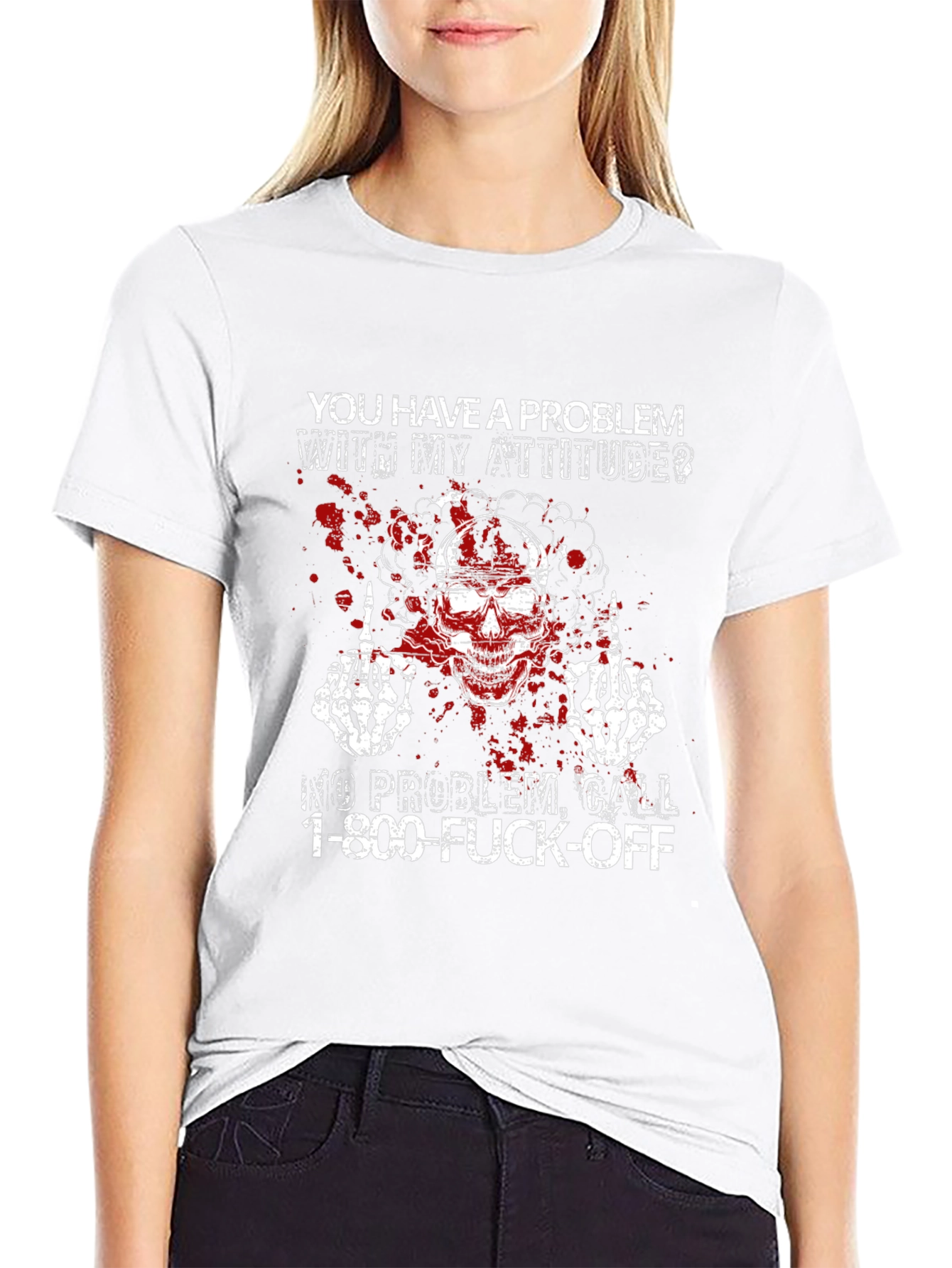 Attitude Skeleton T-Shirt - Call 1-800-F*** Off!