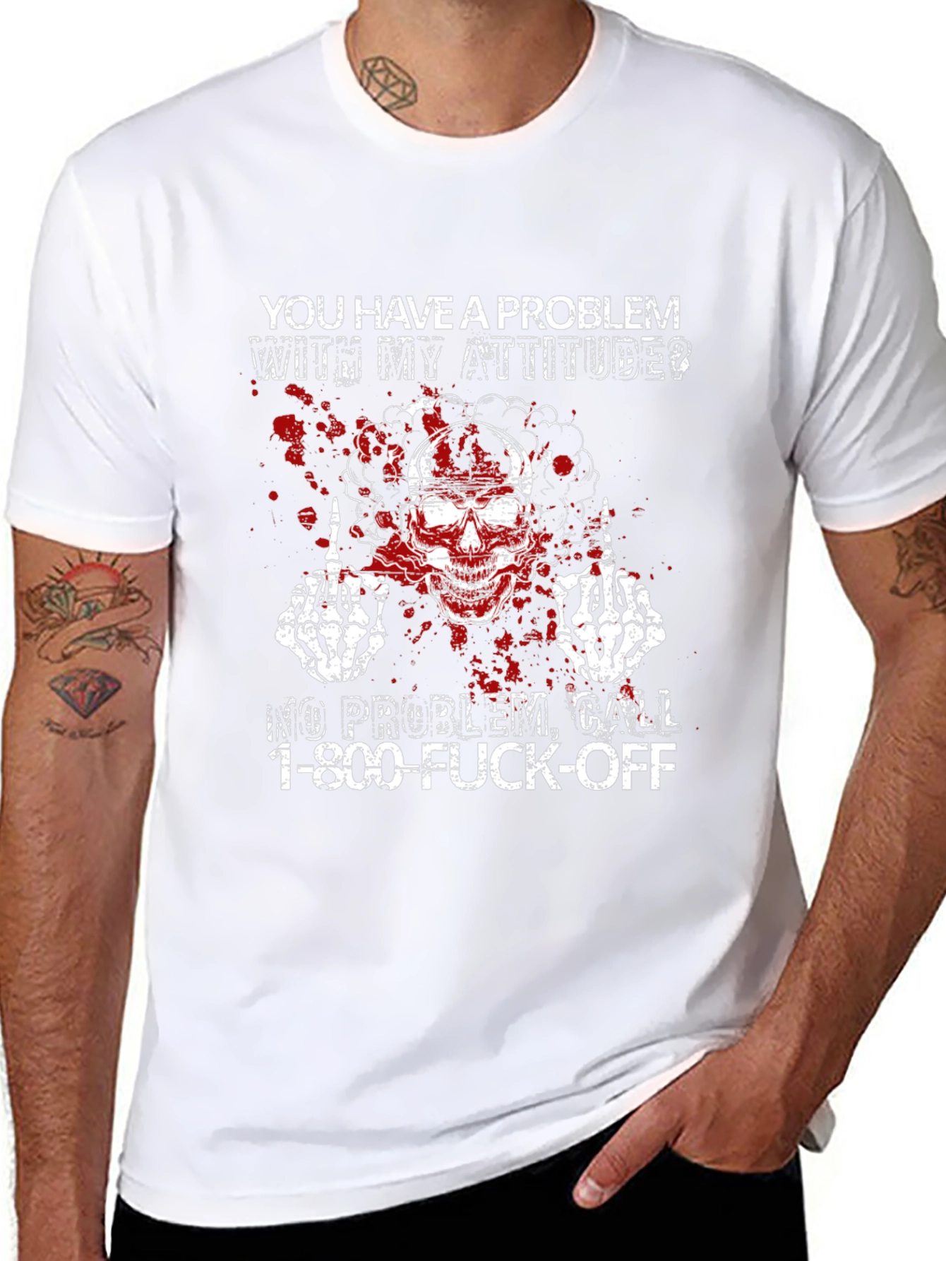Attitude Skeleton T-Shirt - Call 1-800-F*** Off!