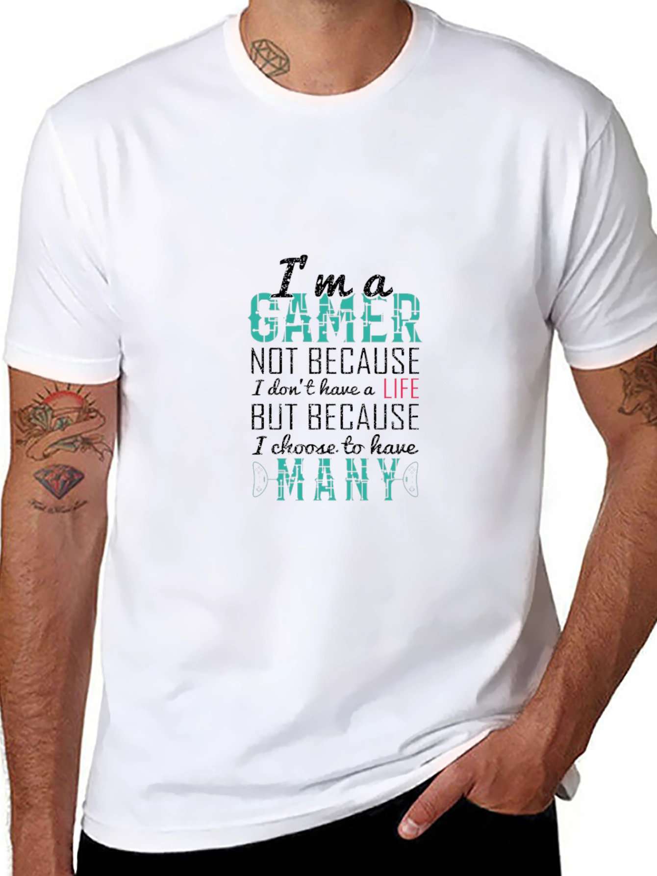 Im A Gamer - Graphic Print Crew Neck T-Shirt