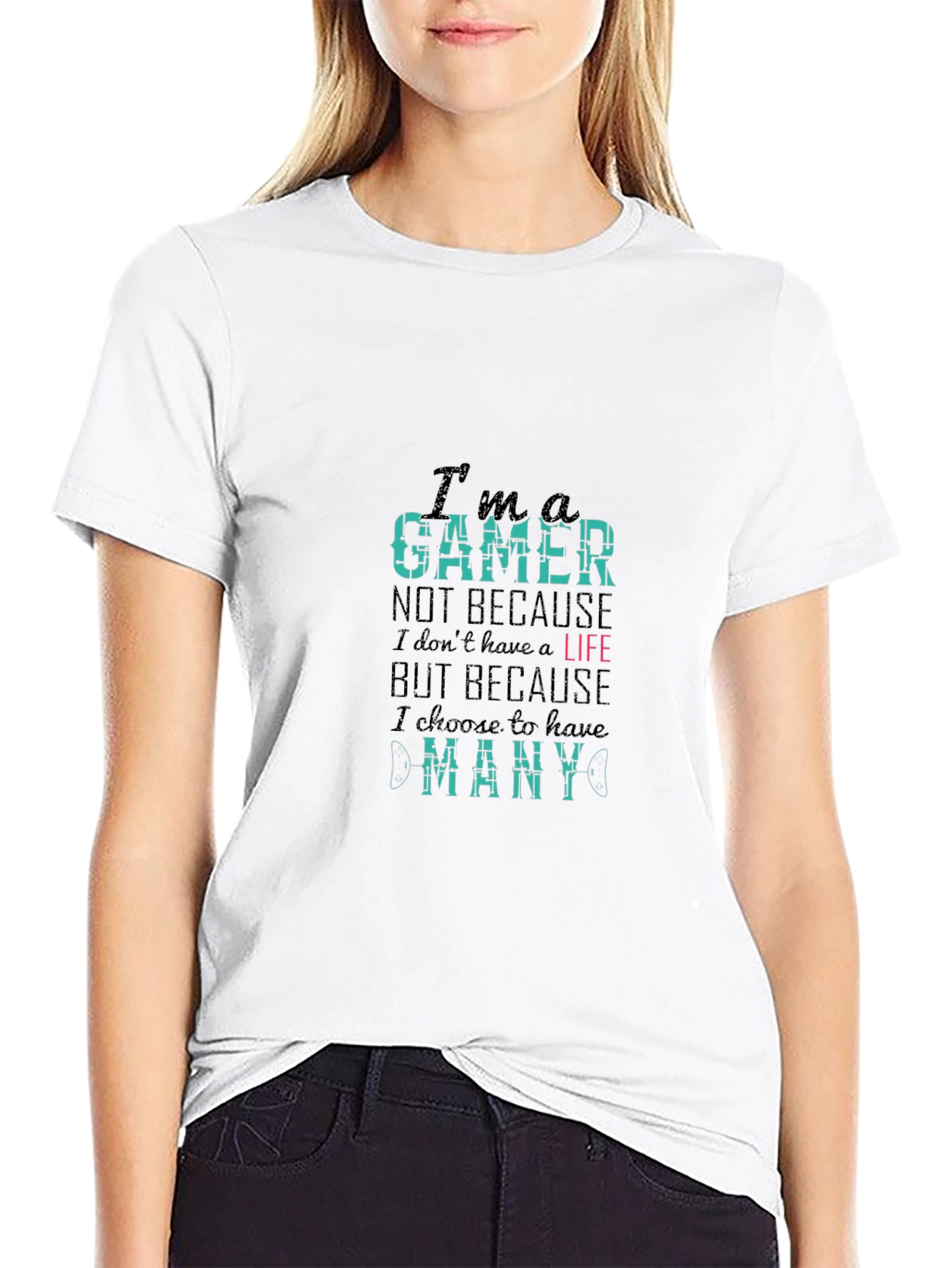 Im A Gamer - Graphic Print Crew Neck T-Shirt