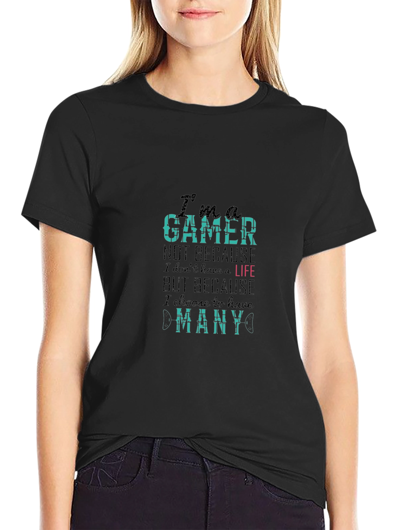 Im A Gamer - Graphic Print Crew Neck T-Shirt