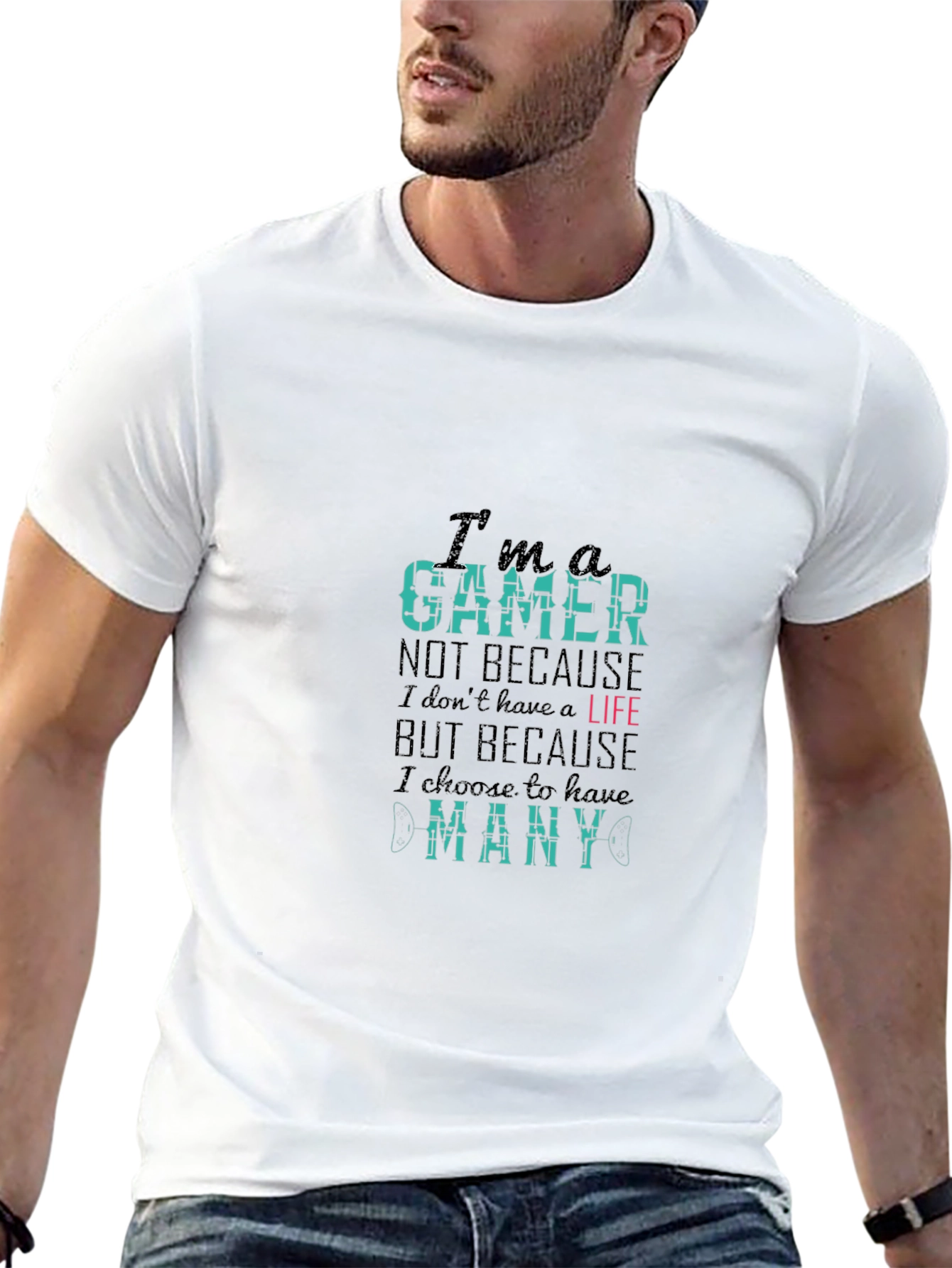 Im A Gamer - Graphic Print Crew Neck T-Shirt