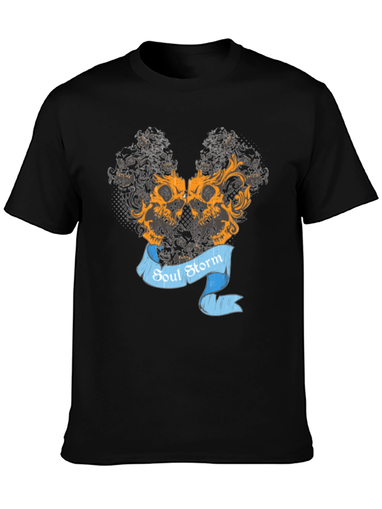 Soul Storm Skull Graphic Black T-Shirt