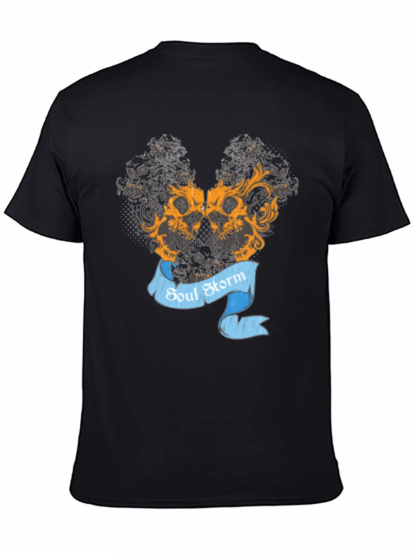 Soul Storm Skull Graphic Black T-Shirt